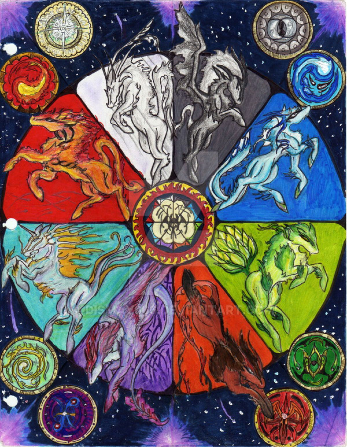 Wallpaper #MWff55IBSpphPi3-fDqn272 Elements by Dismay666 on at Deviantart Art Fantasy Art Magic Symbols