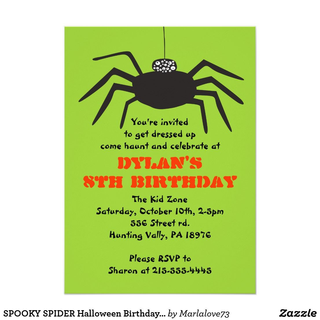 Wallpaper #XPTBOZMBKFX8bn3rFHcU63 Spooky Spider Halloween Birthday Party Invitation Zazzlecom