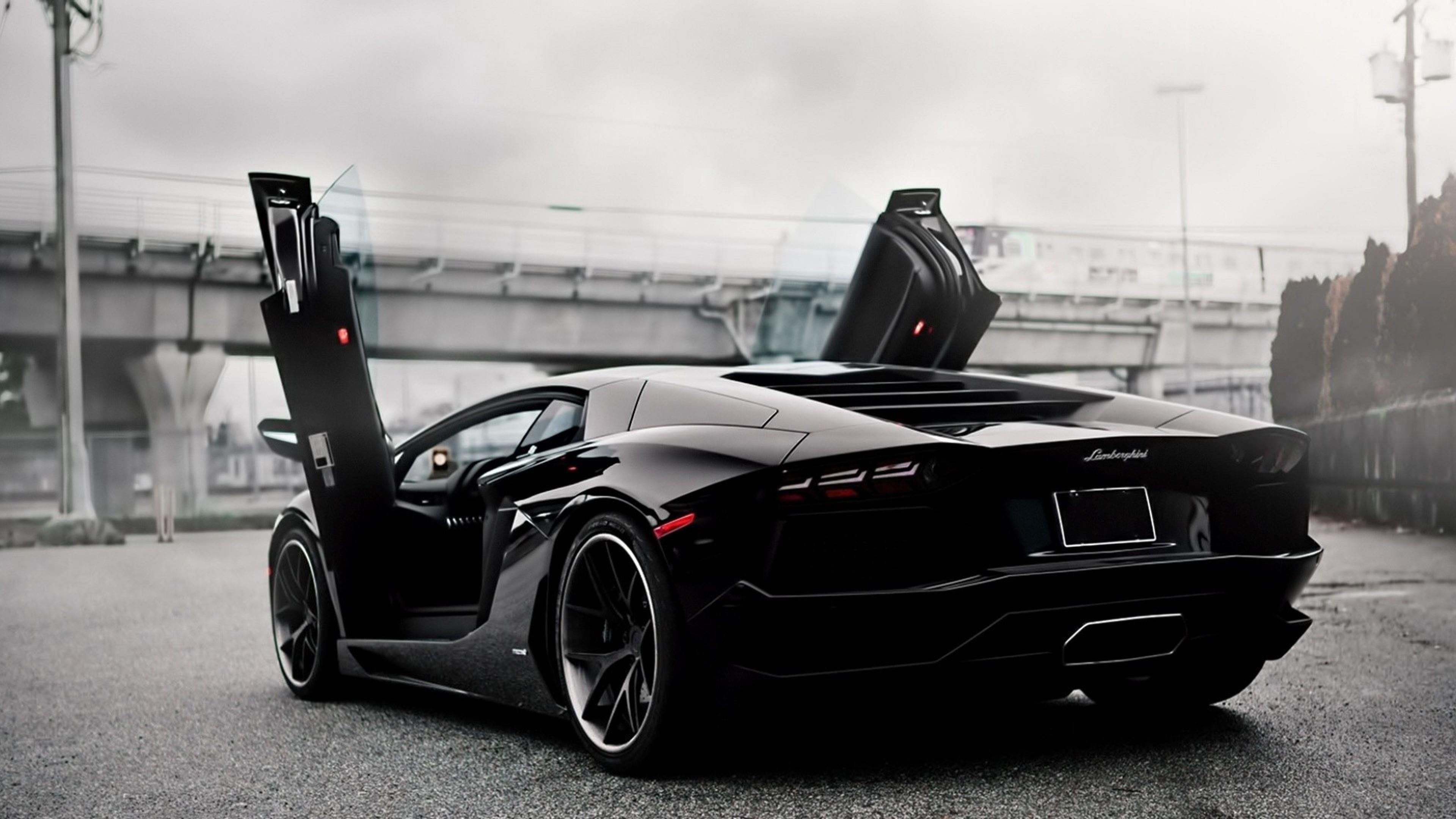 Wallpaper #xmfK55IBSpphPi3-yzmm80 Black Lamborghini Aventador Doors Up 4K Wallpaper Lamborghini