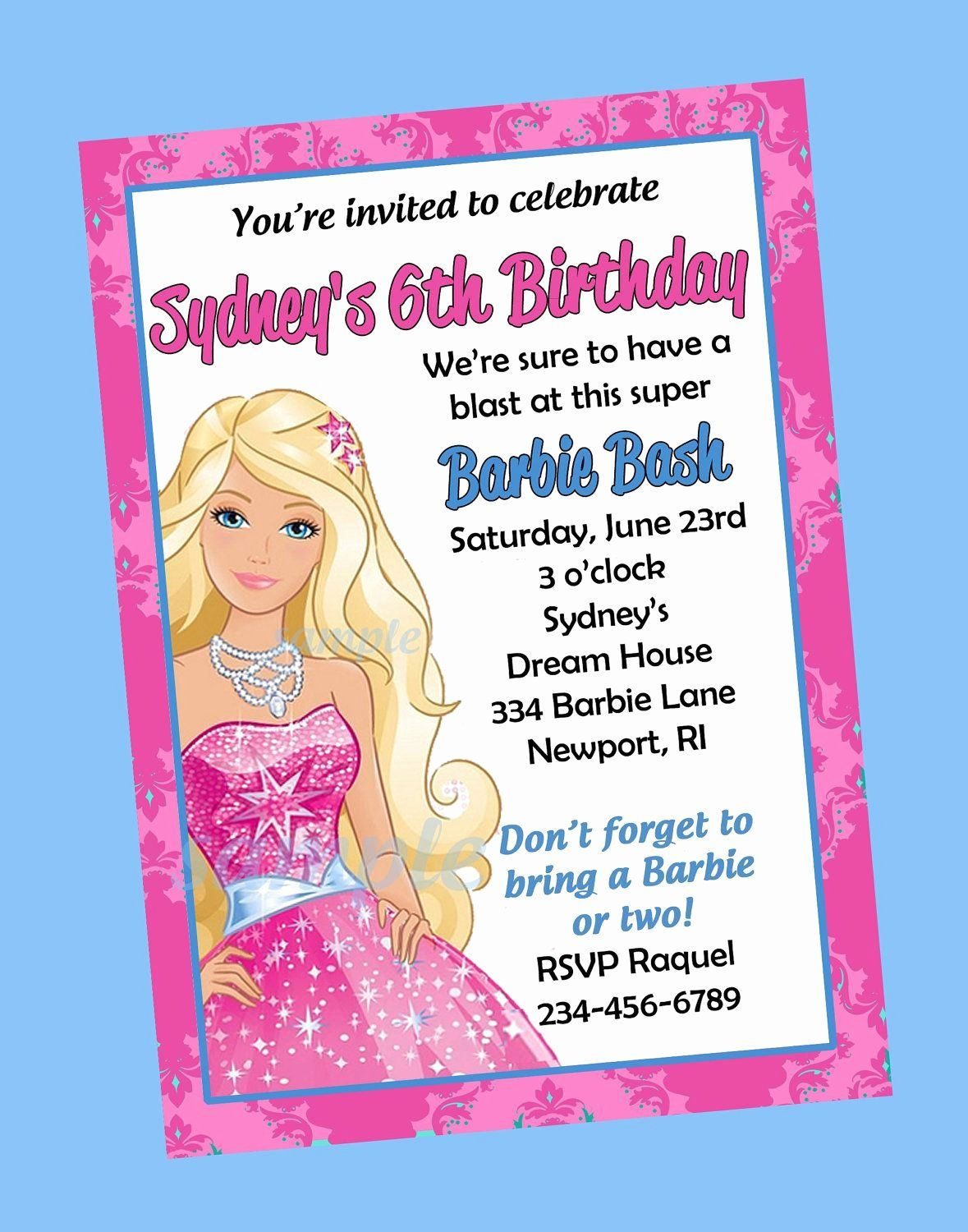 Wallpaper #MGirGpMBSpphPi3-mR1G155 7th Birthday Party Invitation Wording in 2020 with Images Barbie