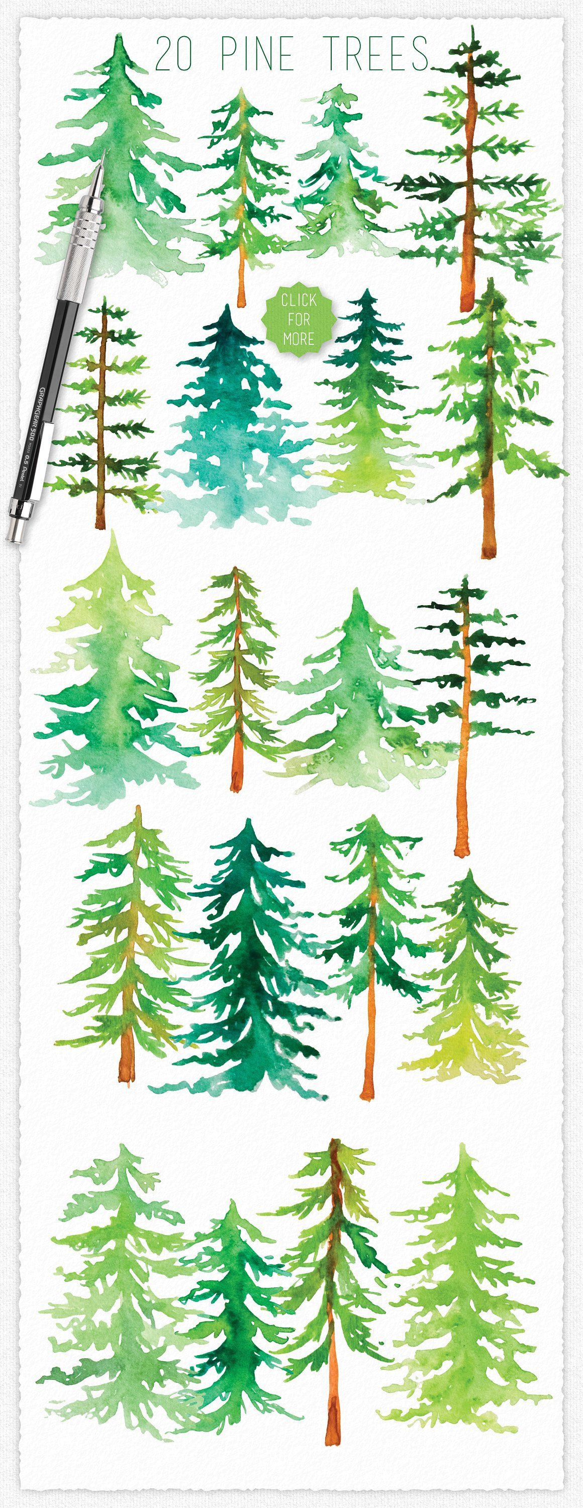 Wallpaper #BGdQC5MBSpphPi3-qtkV220 Watercolor Pine Tree Elements with Images Tree Graphic Creative