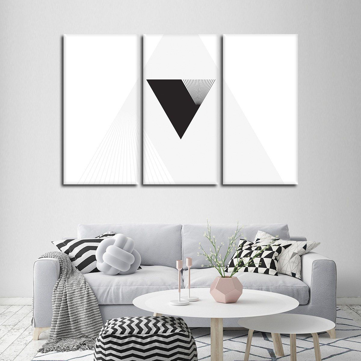 Wallpaper #6mcM8ZIBSpphPi3-jmn814 Minimal Triangle Multi Panel Canvas Wall Art Wall Art Geometric