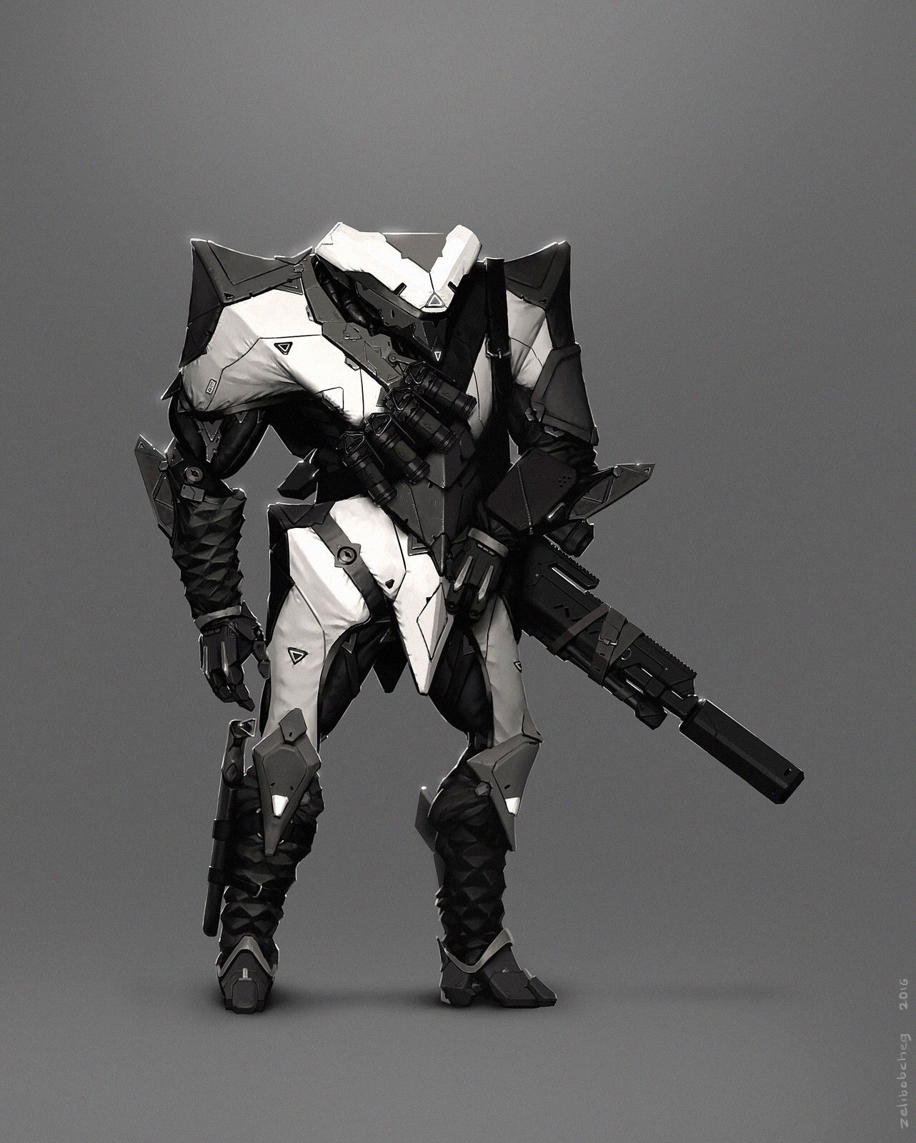 Wallpaper #FTHPNZMB5zzyi_yY1ljw224 Robosniper Ilya Shenk Robots Concept Armor Concept Robot Art