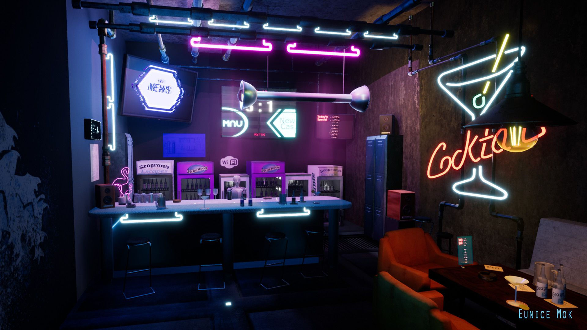Wallpaper #1QDL344BSdW8dNou4wrC39 Cyberpunk Interior Eunice Unreal Engine Digital Illustration Photo