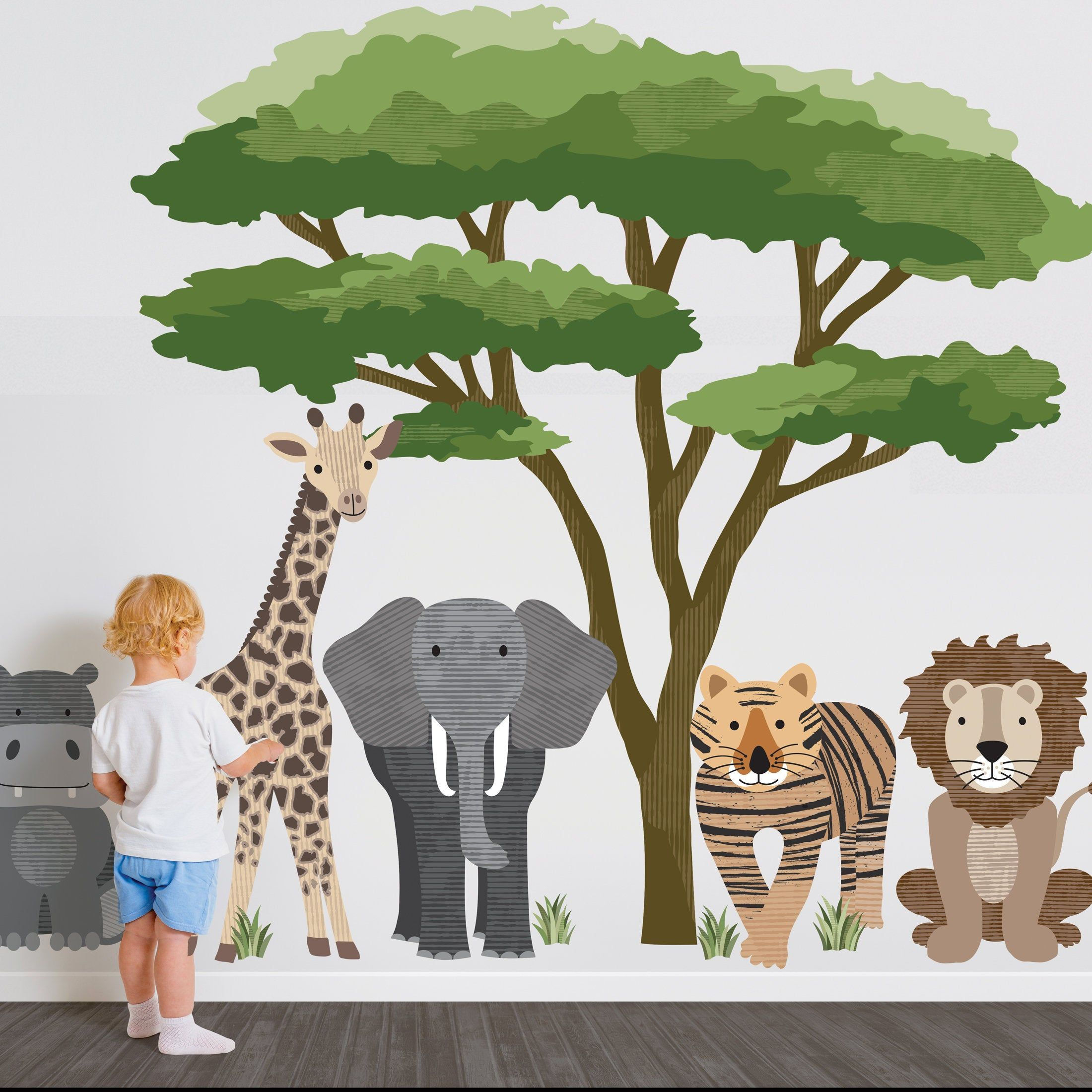 Wallpaper #4xmYM48BtGB6xQ78DprB59 Large Safari Animal Wall Decals with Acacia Tree Nursery Wall Etsy