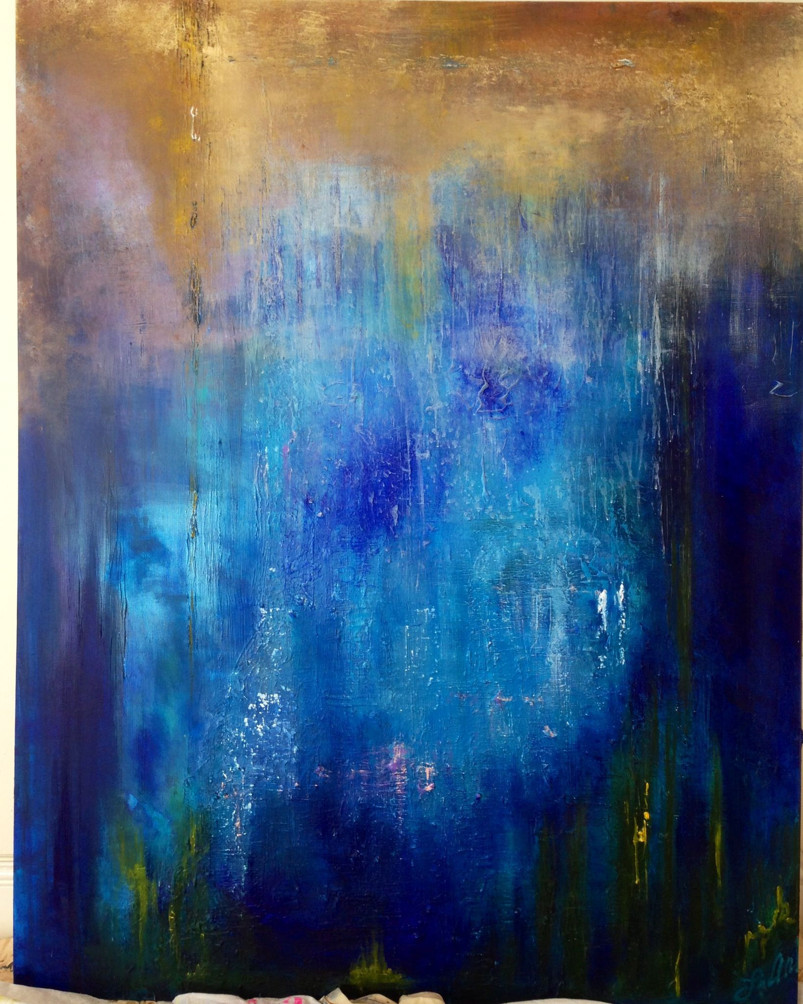 Wallpaper #3WdzBJMBSpphPi3-77fu187 Deep Blue Original by Laura Wilson Classic Paintings Contemporary