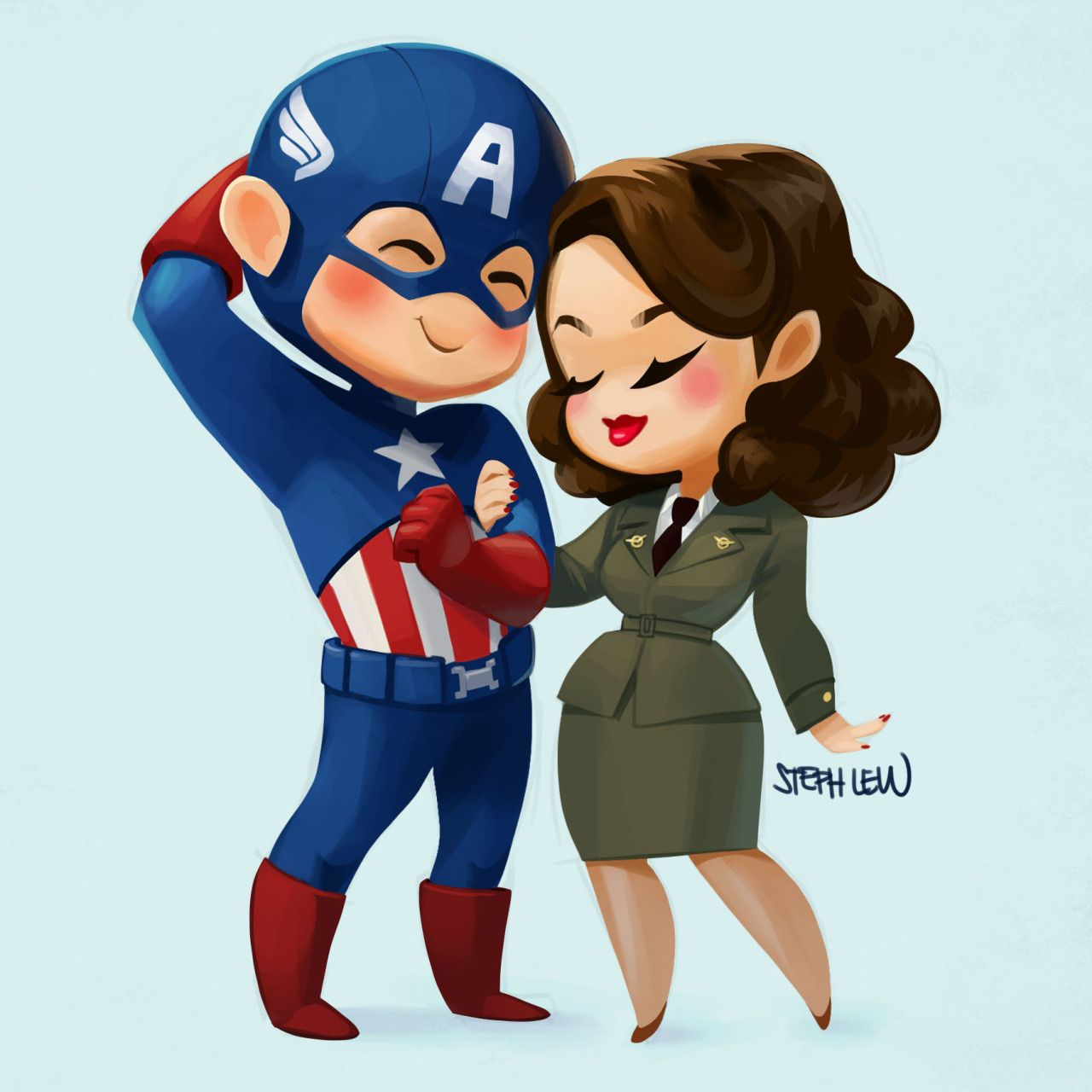 Wallpaper #YzGbNZMB5zzyi_yY51do66 Pinup Arena Lewsteph Captain America and Peggy Carter Cutie Capitan