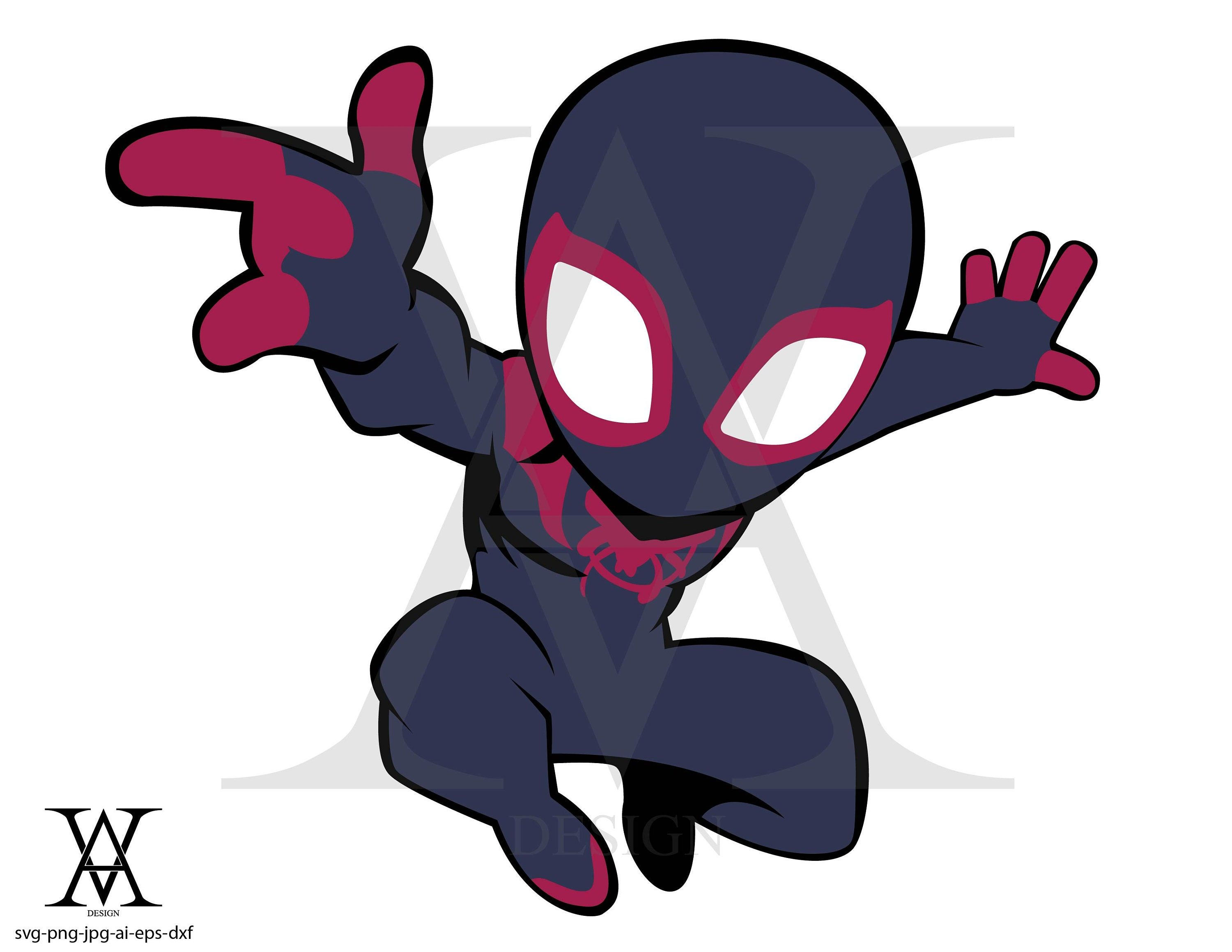 Wallpaper #nDGpNZMB5zzyi_yYQ1cr191 Spiderman Miles Morales Chibi Vector Clipart Instant Etsy Chibi