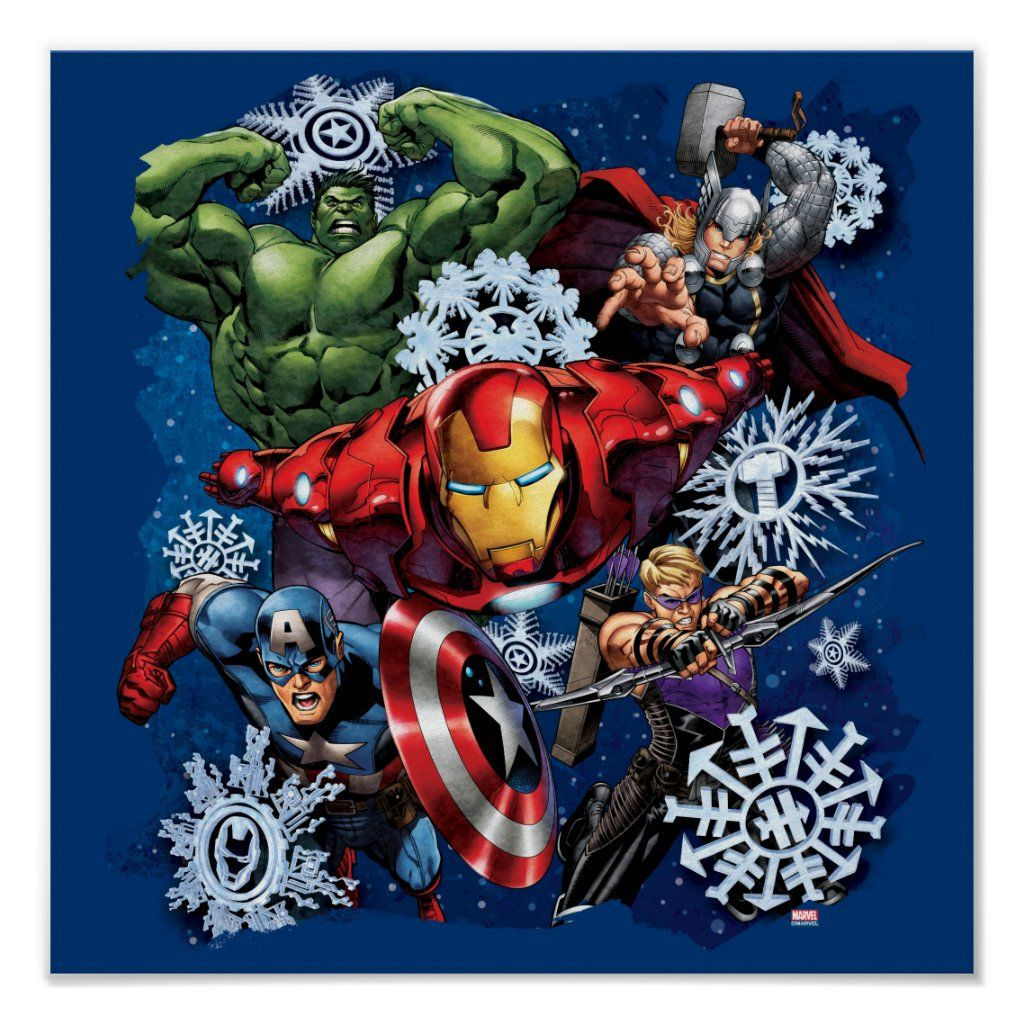 Wallpaper #dDGeNZMB5zzyi_yYflfv51 Avengers Classics Holiday Snowflake Graphic Poster Zazzle Holiday