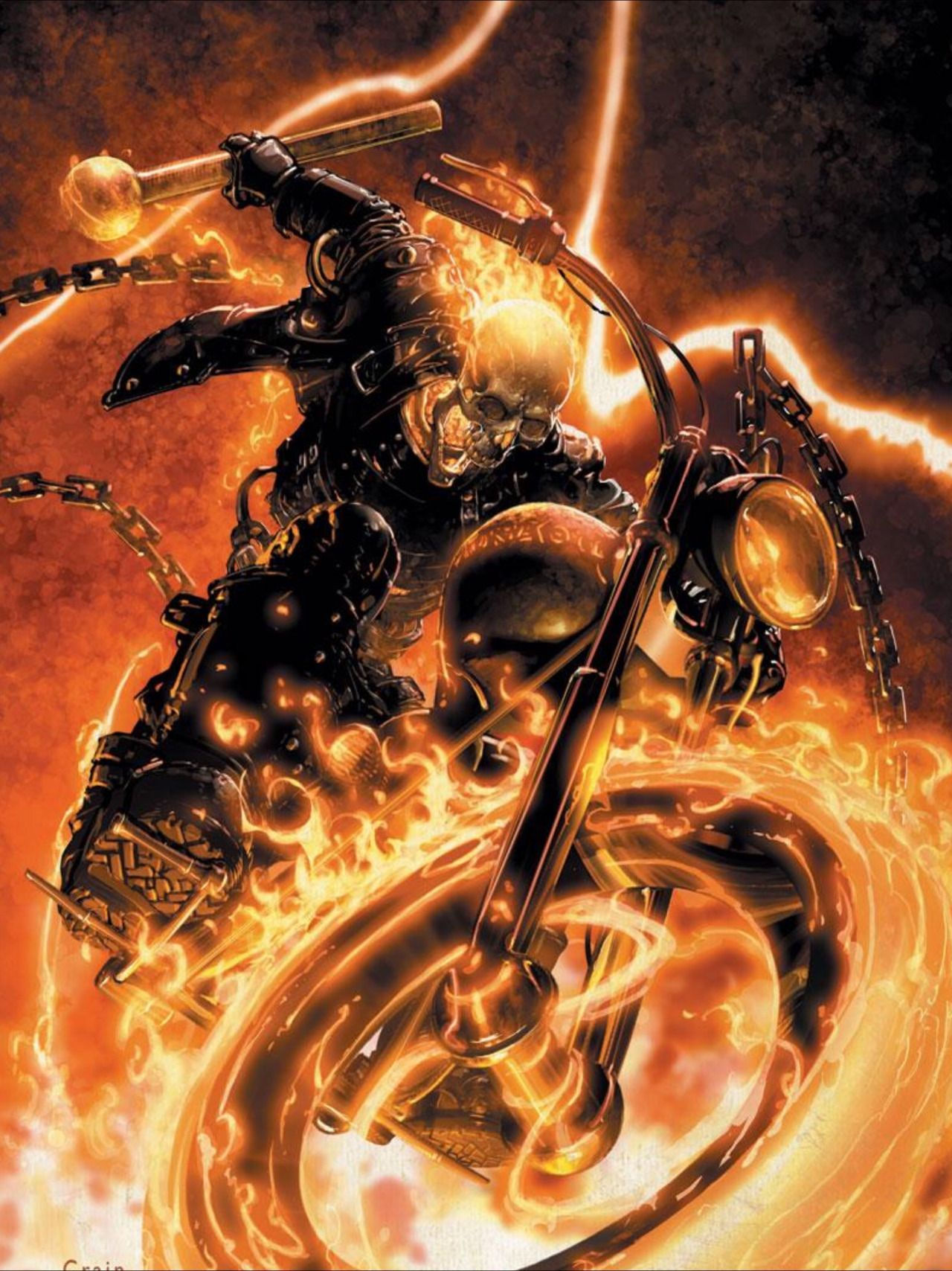 Wallpaper #8fQZOpMBKFX8bn3rGXdZ59 Comic Book Artwork Photo Ghost Rider Ghost Rider Marvel Ghost