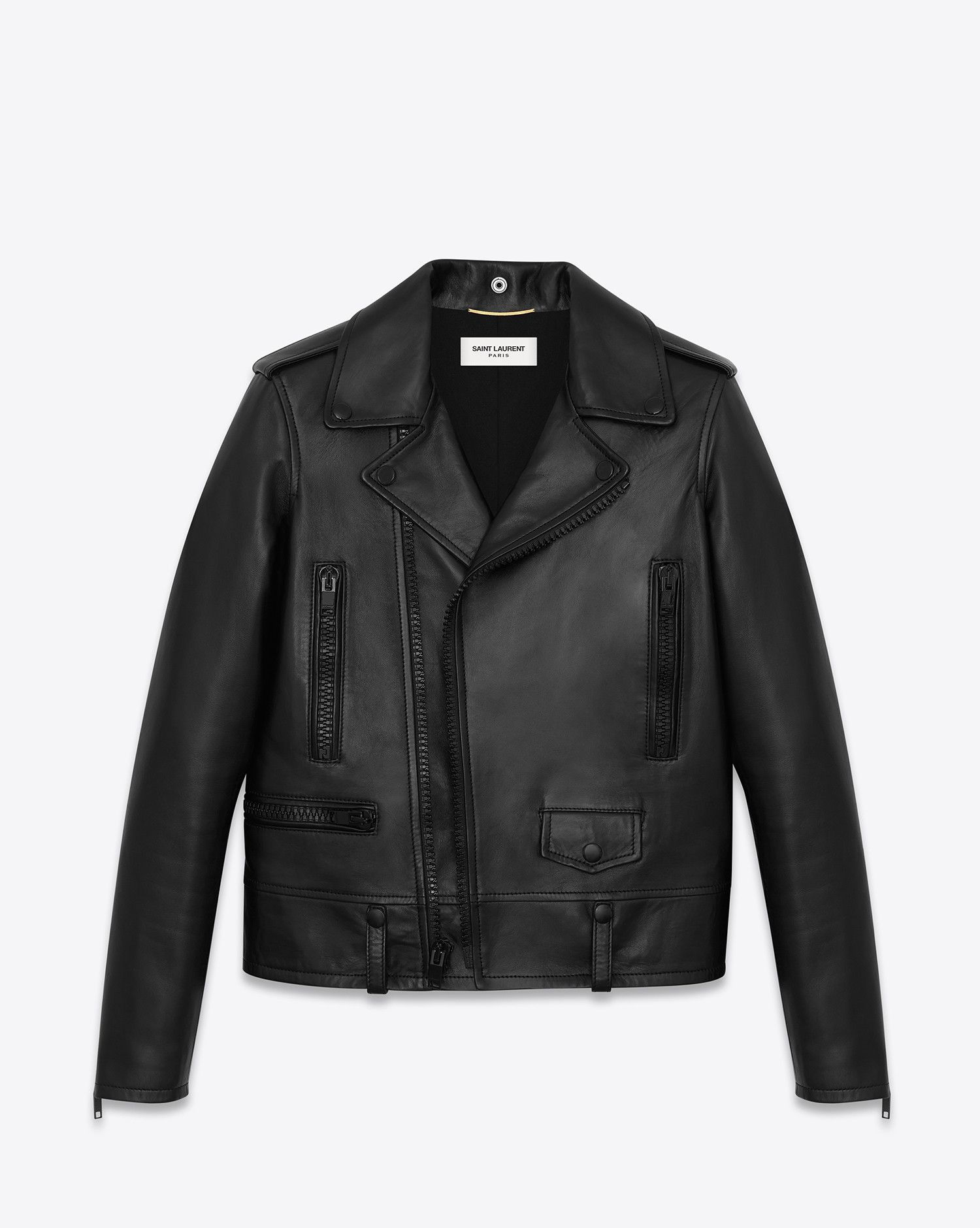 Wallpaper #30BLMZMBJhL2WPbausXz302 Saint Laurent Classic Motorcycle Jacket in Black Leather Yslcom