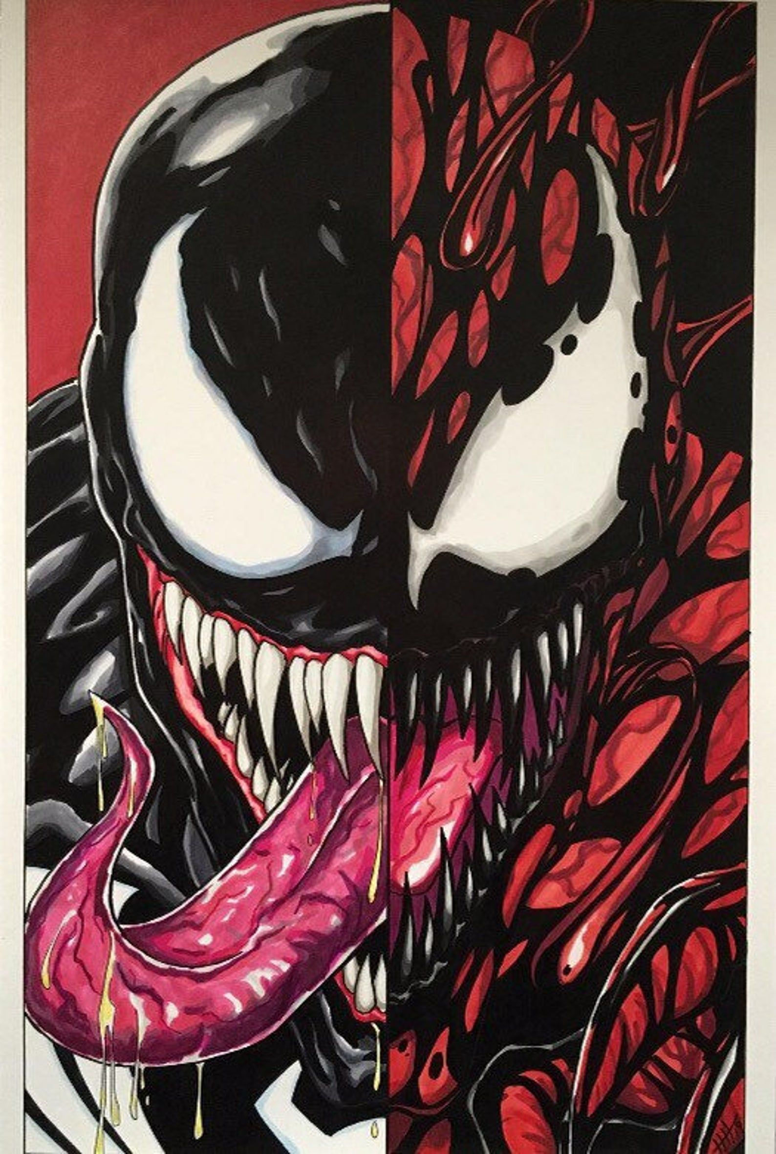 Wallpaper #wTMjM5MBcgDP3FvJV6nx20 Venomcarnage Split Portrait 11x17 Fine Art Print Etsy Marvel