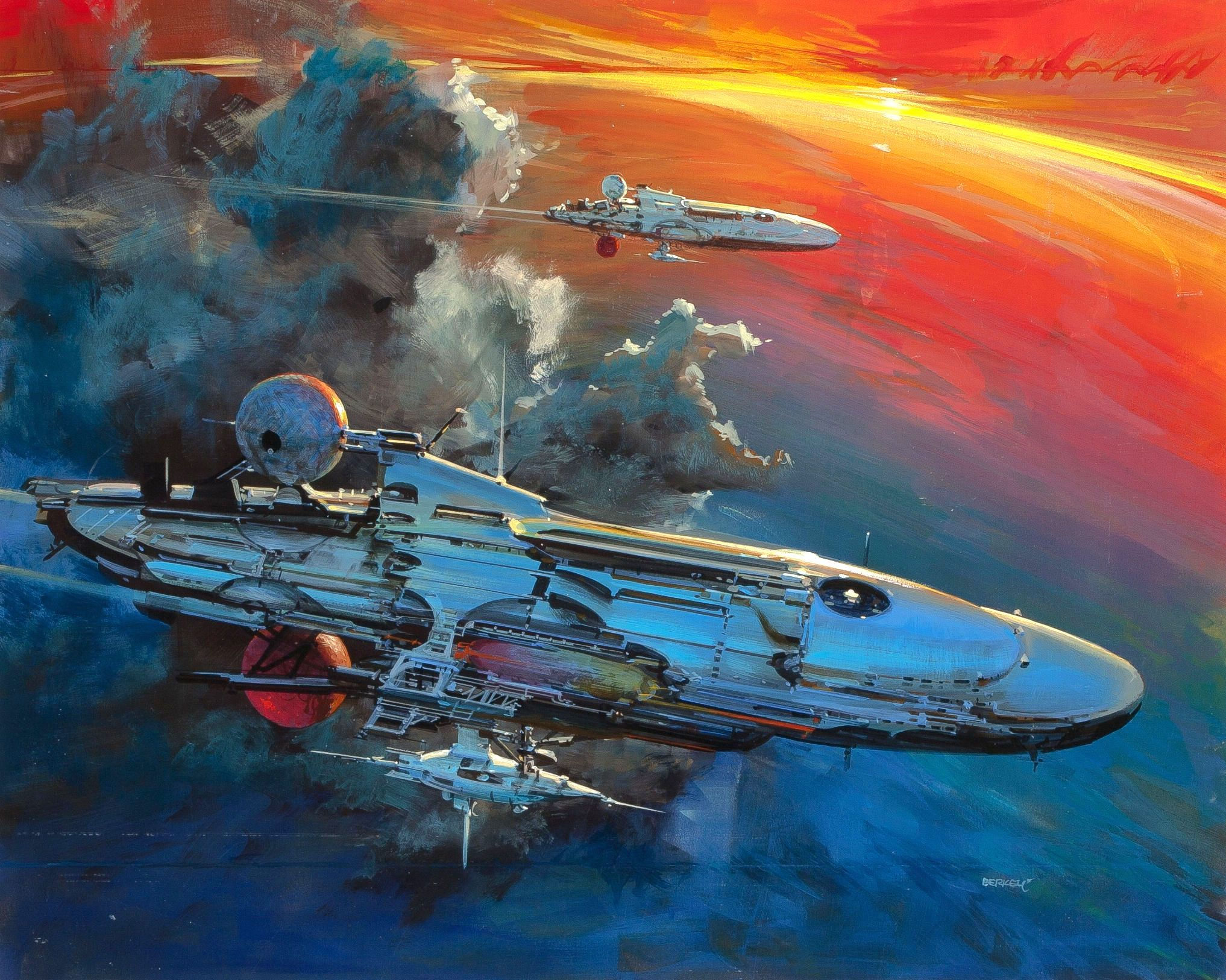 Wallpaper #VWhCJJMBSpphPi3-mDj958 John Berkey Space Art Fantasy Art Science Fiction Art