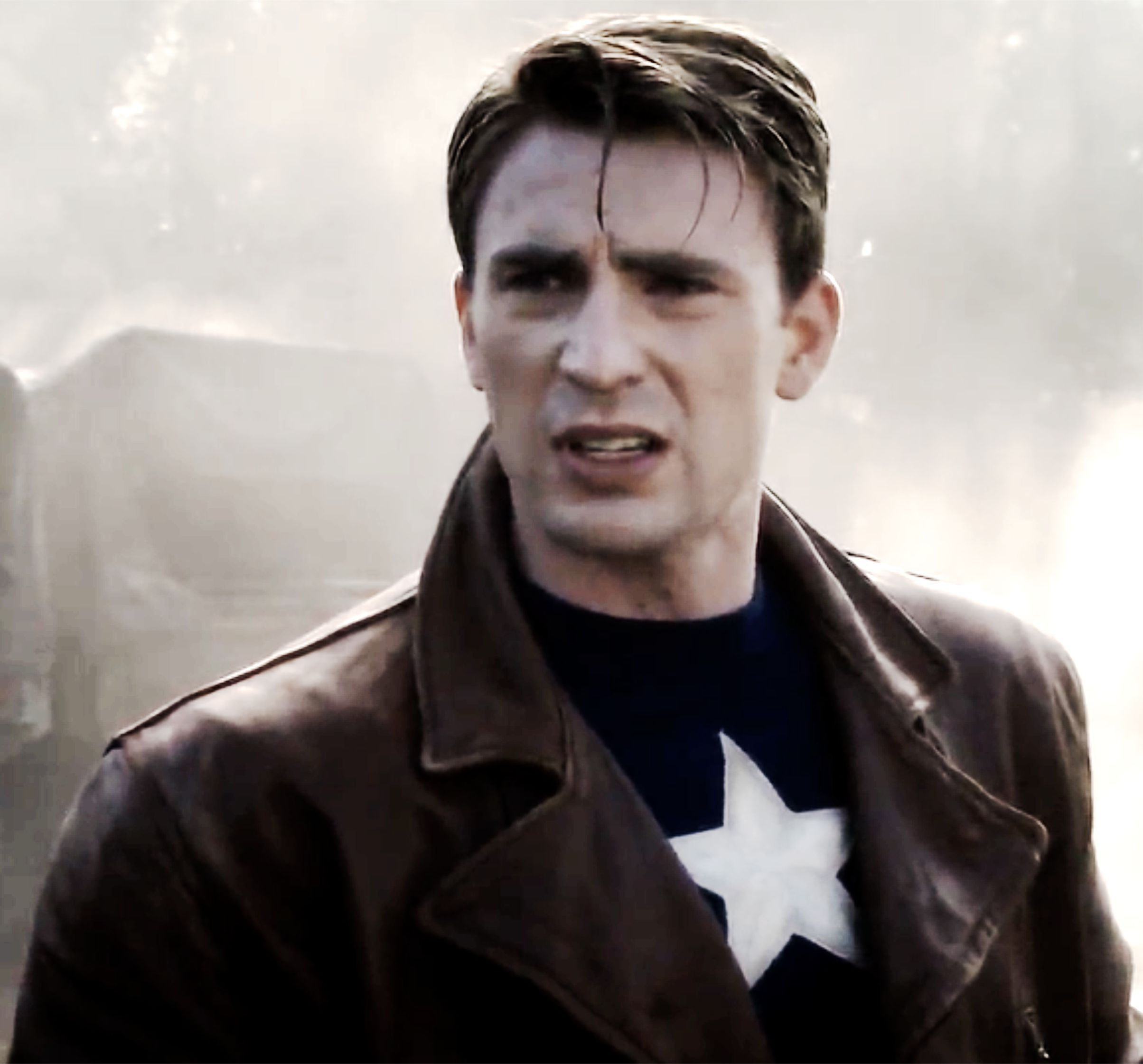 Wallpaper #_bjPPpIBJvJKYCmEFswh47 Steve Rogers Captain America Chris Evans Captain America Blue Hair