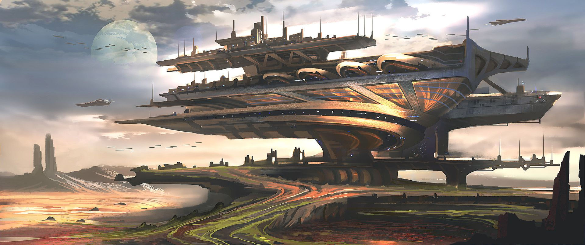Wallpaper #e85BJZMB71dOy6JZeRN7145 Sci Fi Scene by Huy Tr Impossible Triangle Amazing Architecture