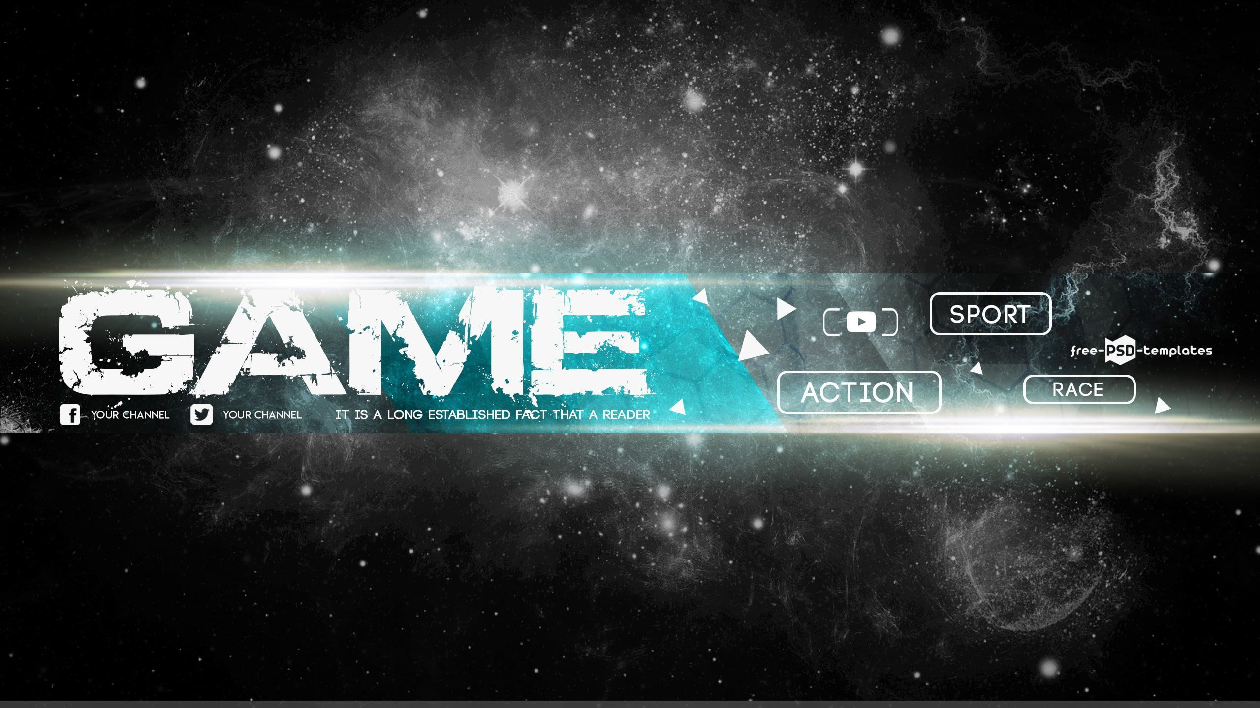 Wallpaper #4erzVZMBlwTYPL18dg7H58 Free Game Youtube Banner Template Free Psd Templates in 2020