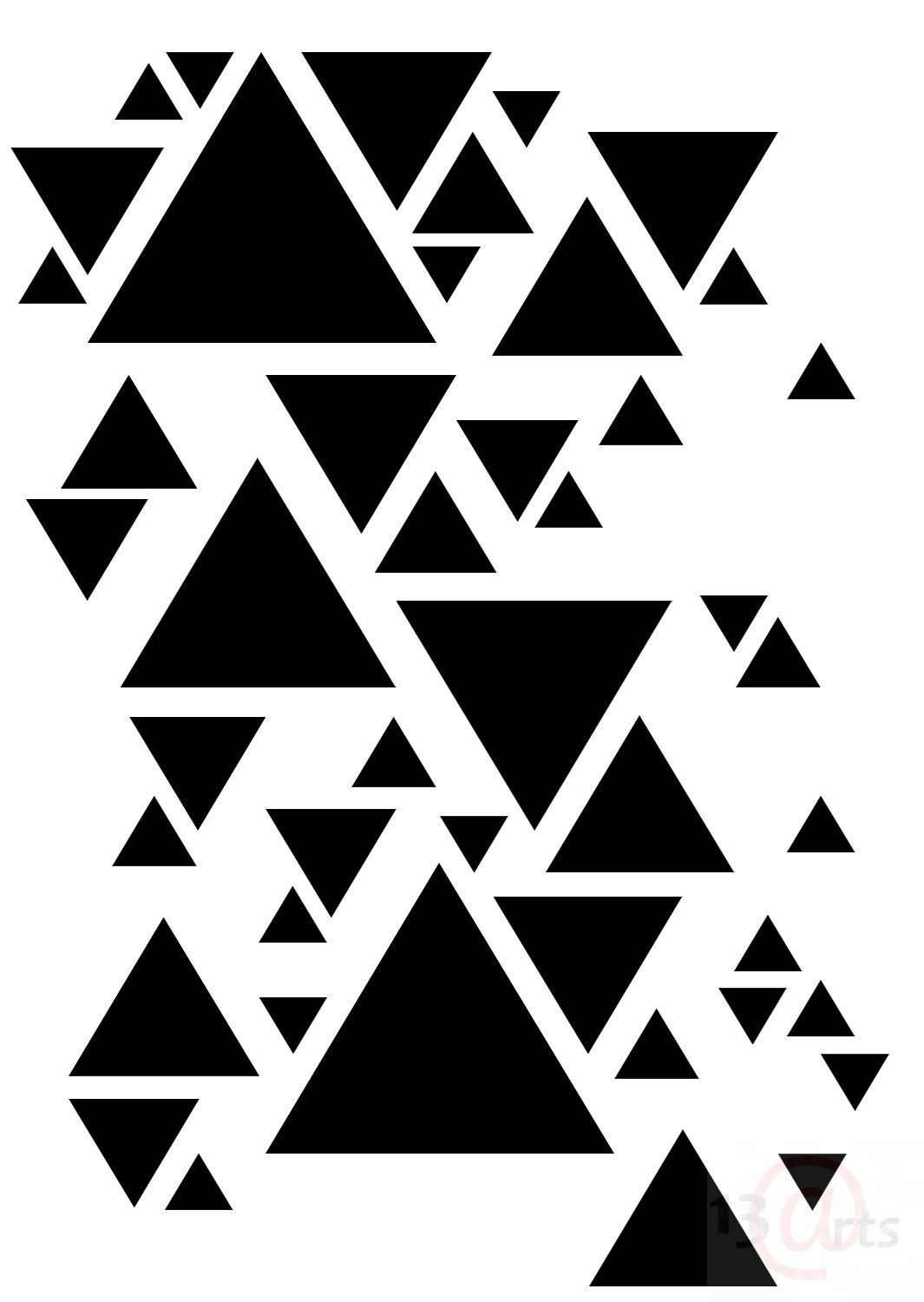 Wallpaper #_GfkCpMBSpphPi3-CNYq77 Maska Stencil Color Basic Triangles 13 Arts Geometric Stencil