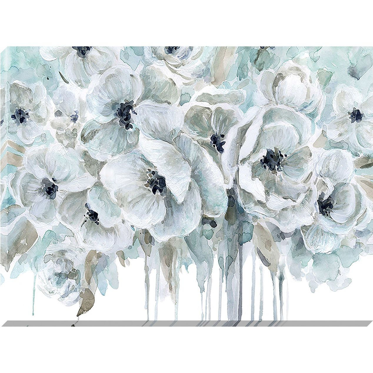Wallpaper #xQOFYpMBpyOg8YnEvdI-232 Teal Floral Canvas Wall Art 30x40 Fleurs Abstraites Abstrait Art