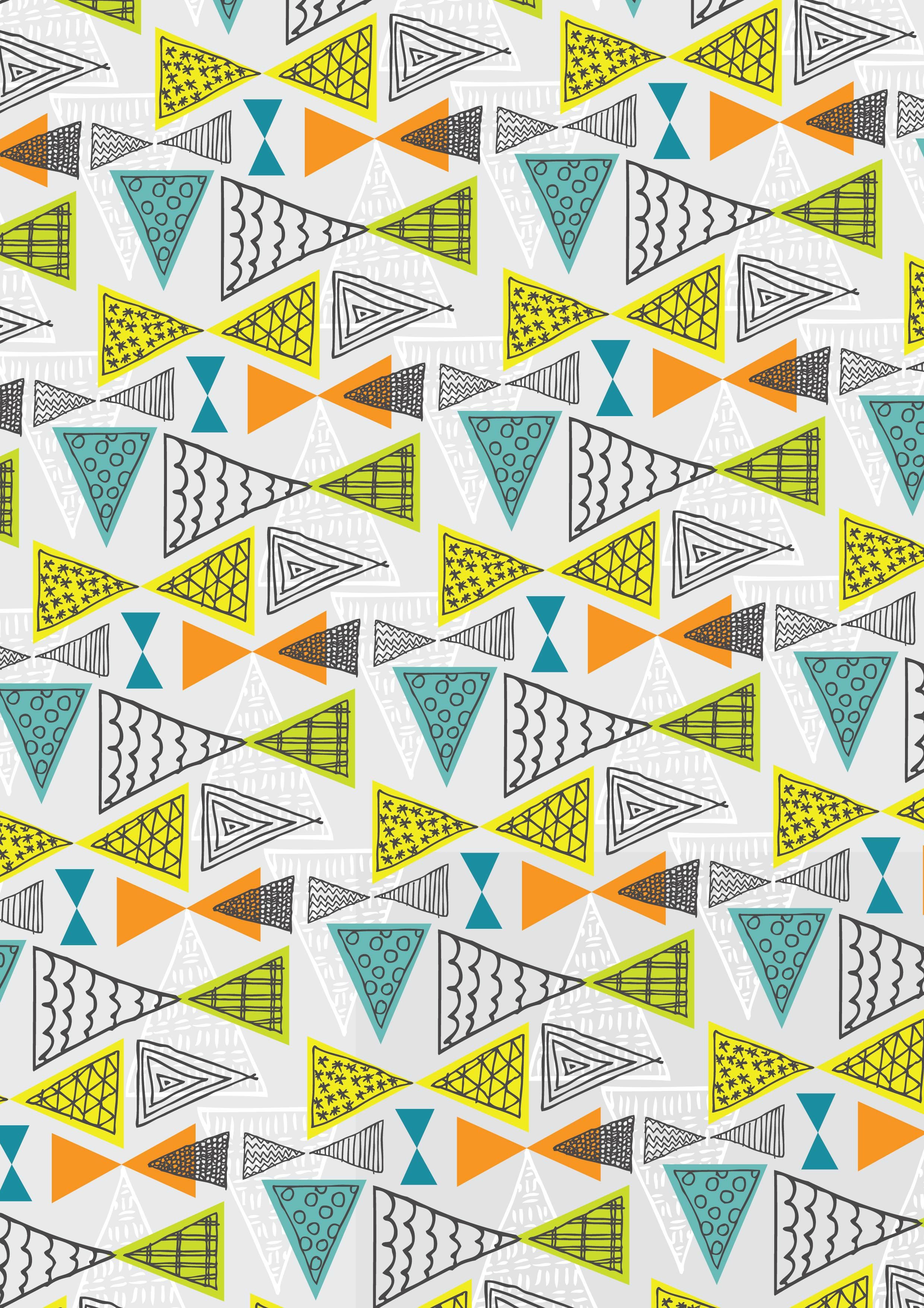 Wallpaper #W2ex7ZIBSpphPi3-OlmC60 Doodle Geometric Mid Century Modern Triangles Pattern Ryan Deighton
