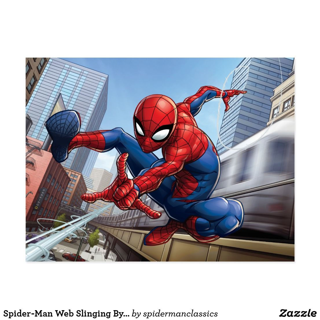 Wallpaper #130X8o4Bnwiau_P6sQpC34 Spider Man Web Slinging by Train Postcard Hero Spiderman Spiderman