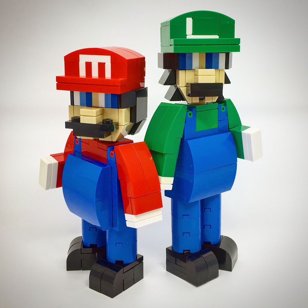 Wallpaper #Kx3VLZMBlOZrFDOkdNK0290 Two Lego Figures Made to Look Like Mario and Luigi Are Standing Next to