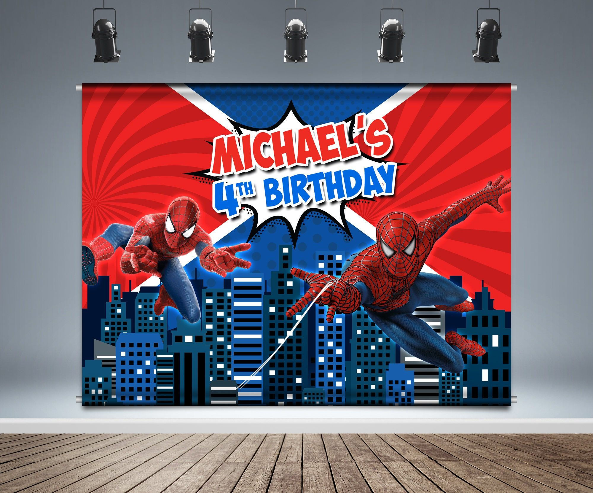 Wallpaper #D3NJgI4BFI5NbQkslxjh10 Spider Man Backdrop Banner Spider Man Birthday Background Etsy