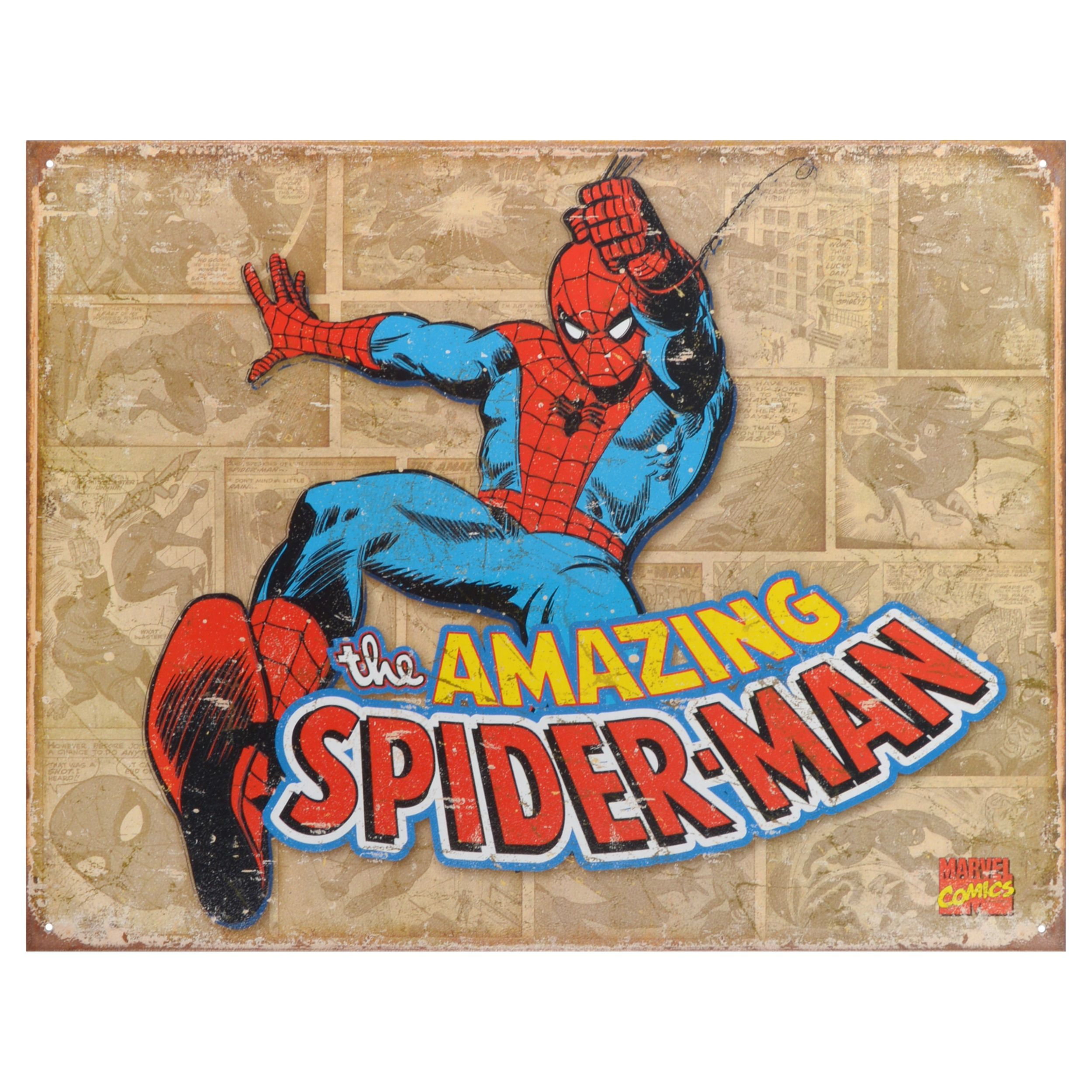 Wallpaper #3xllOo8BtGB6xQ78iqwZ43 Marvel Vintage Metal Art Decorative Spider Man Retro Panels Tin Sign