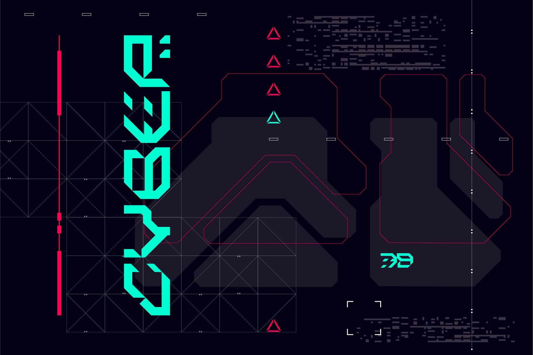 Wallpaper #rmfp9ZIBSpphPi3-3YHU427 Cyberpunk Ui Set Cyberpunk Design Futuristic Typography Cyberpunk