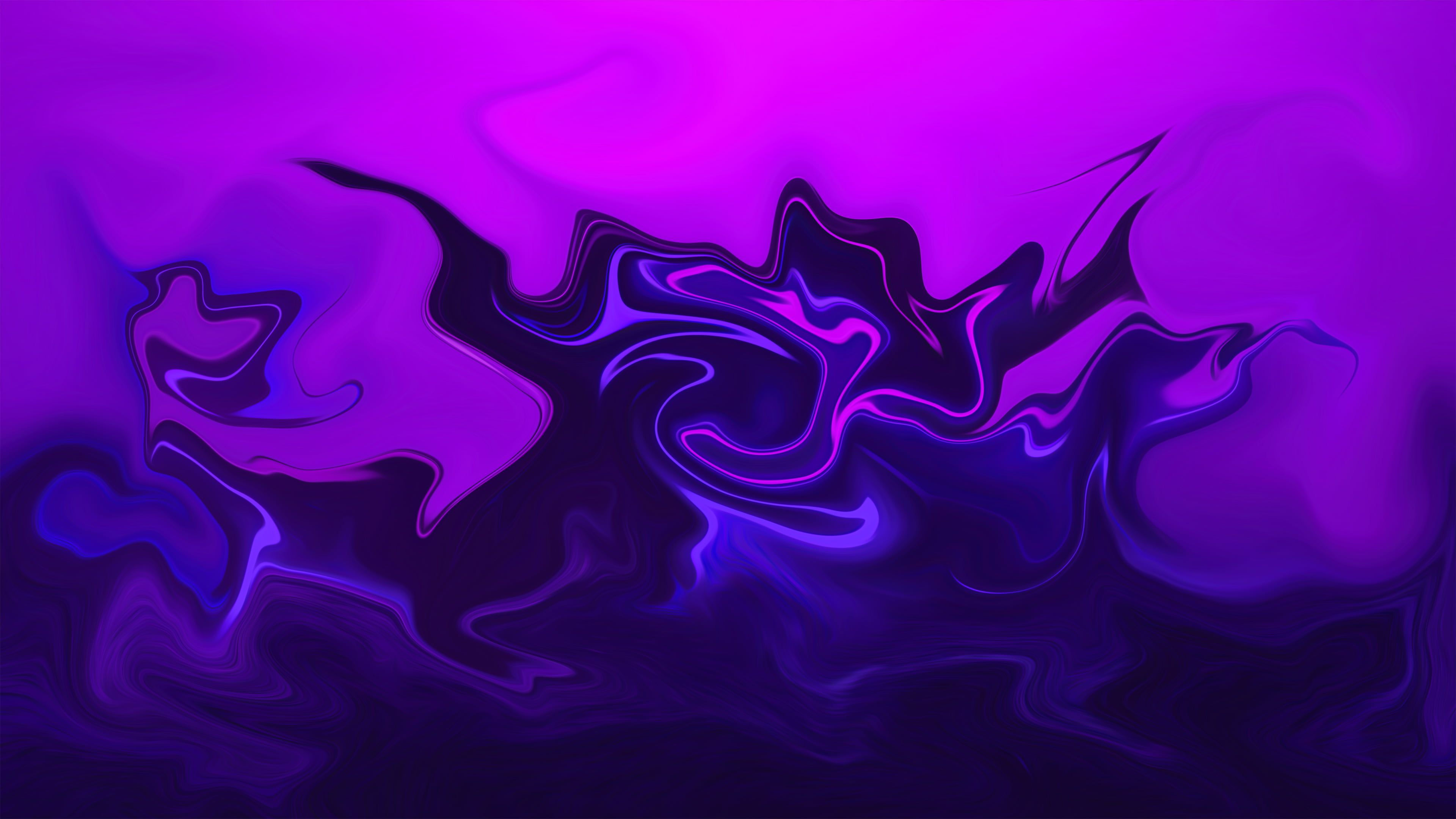 Wallpaper #676fa Dark Purple Turquoise Paint Stains Mixing Liquid 4K HD Turquoise