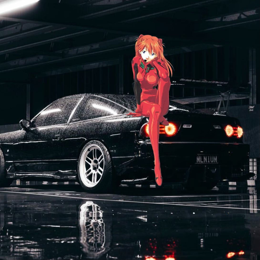 Wallpaper #46bf0 Download Girl Leaning on a Nissan Skyline Car Anime Wallpaper