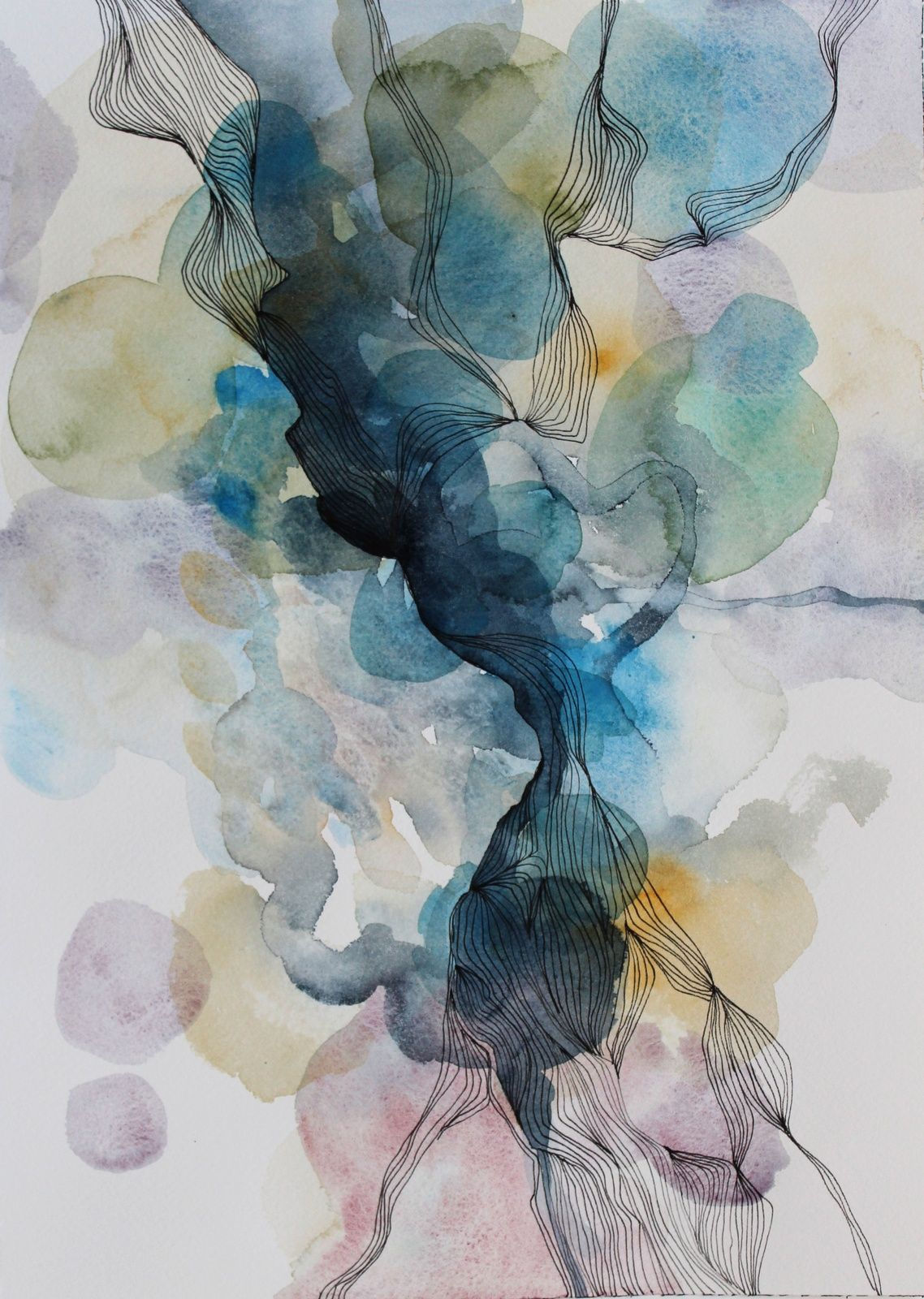 Wallpaper #3WdzBJMBSpphPi3-77fu183 A Thing Recollected 2014 by Helen Wells Abstract Watercolor