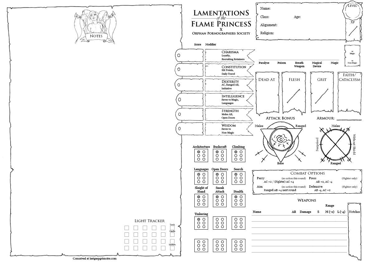 Wallpaper #CR0kLJMBlOZrFDOkVspV373 Rpg Character Sheet Flame Princess Lamentations Shadowrun Notes