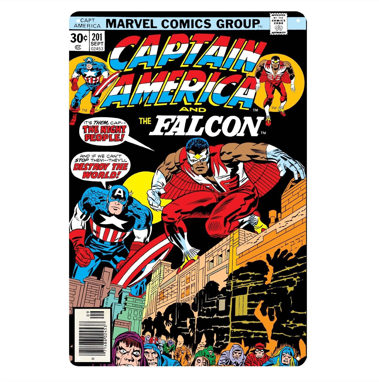 Wallpaper #nmf8B5MBSpphPi3-LMhQ213 Captain America Falcon No201 Metal Poster Tin Sign 20x30cm Comic