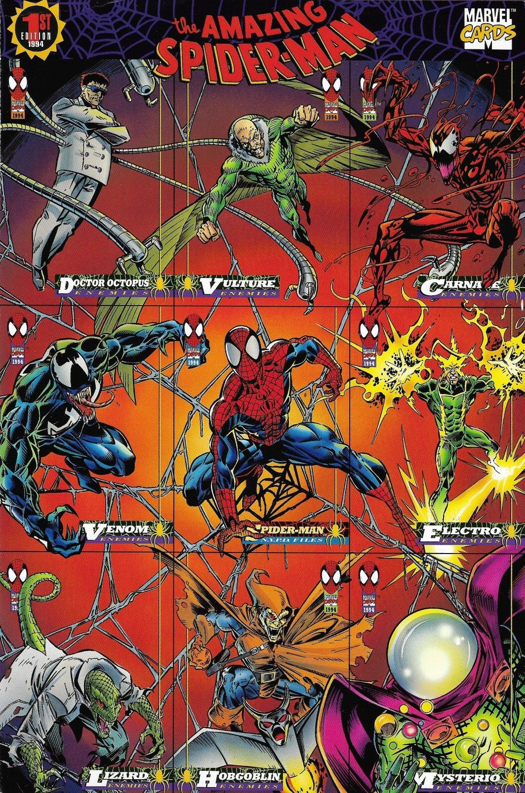 Wallpaper #Cmeq6JIBSpphPi3-jz7A289 Marvel Spider Man Trading Cards 1994 1st Edition Mark Bagley Marvel