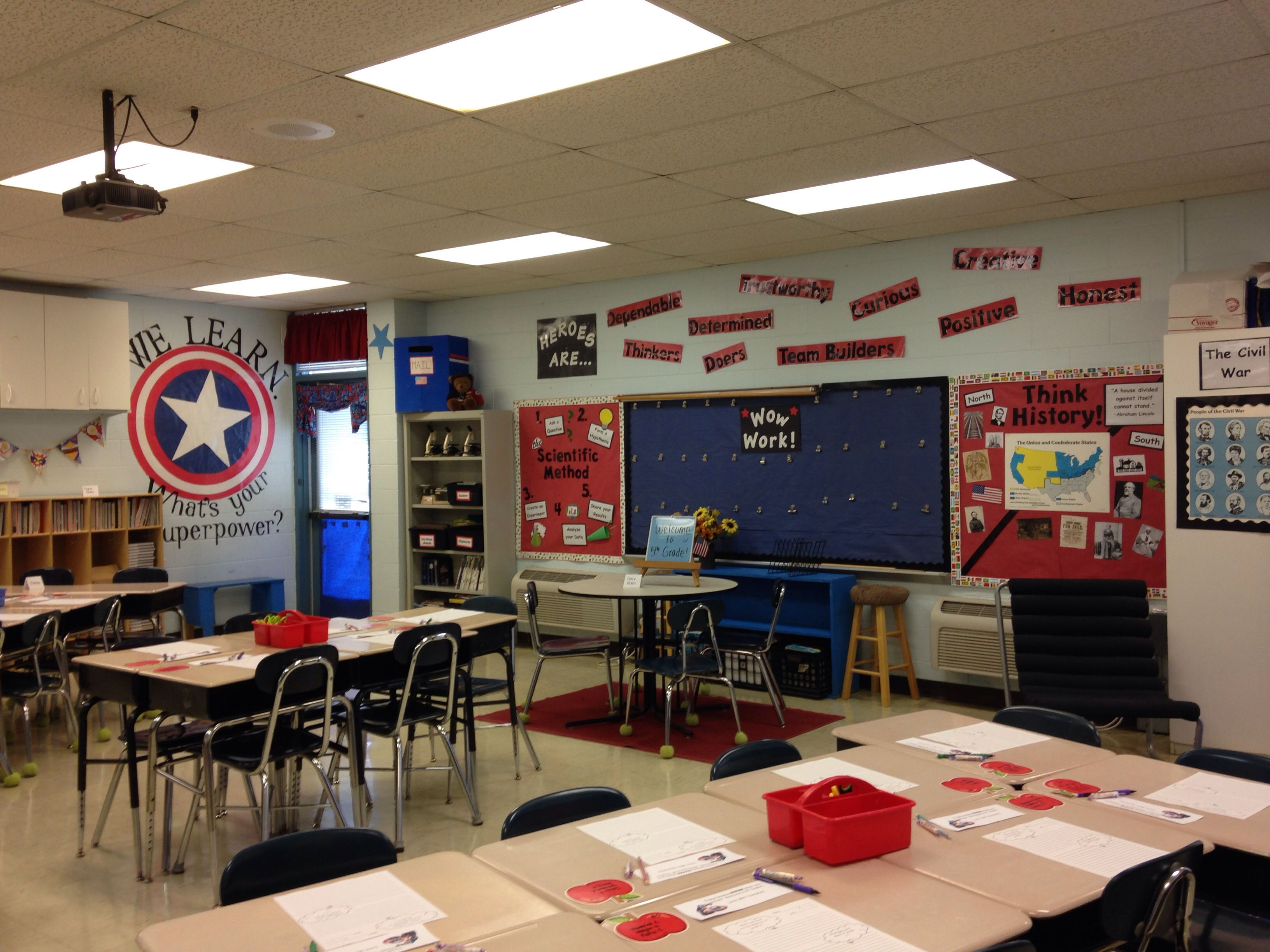 Wallpaper #THPrgo4BFI5NbQkszxmX42 A Classroom Decorated with Patriotic Symbols and Posters