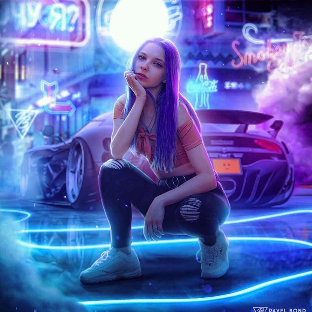 Wallpaper #a32h844Bnwiau_P6MA3j41 Girl 2 Cyberpunk Girl Neon Photography Cyberpunk Art