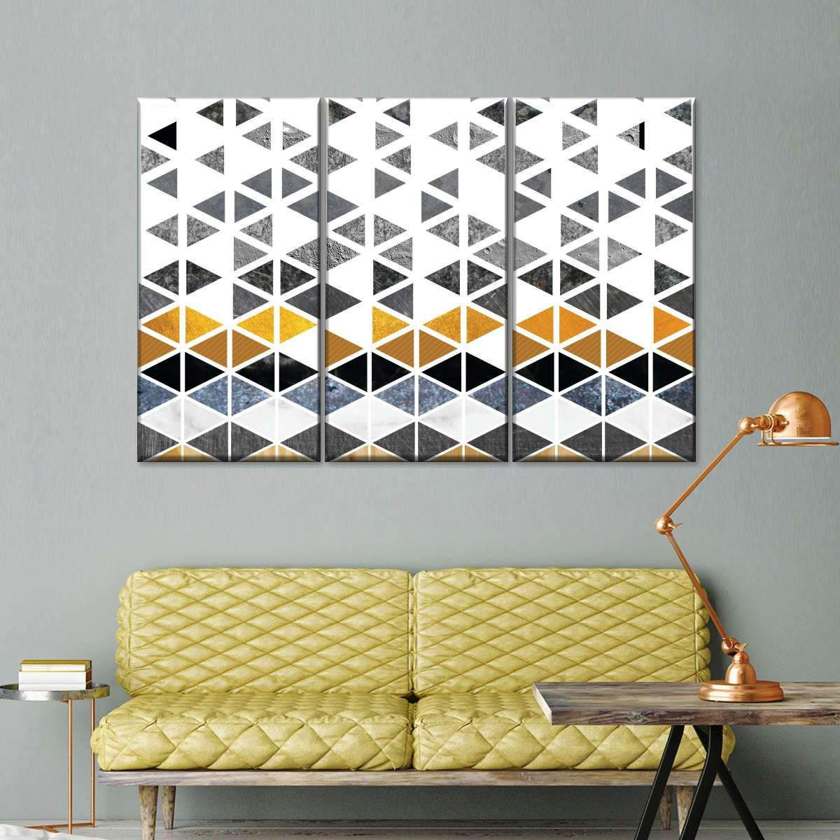 Wallpaper #a2flDJMBSpphPi3-ROG854 Triangle Geo Multi Panel Canvas Wall Art Geometric Wall Art Wall