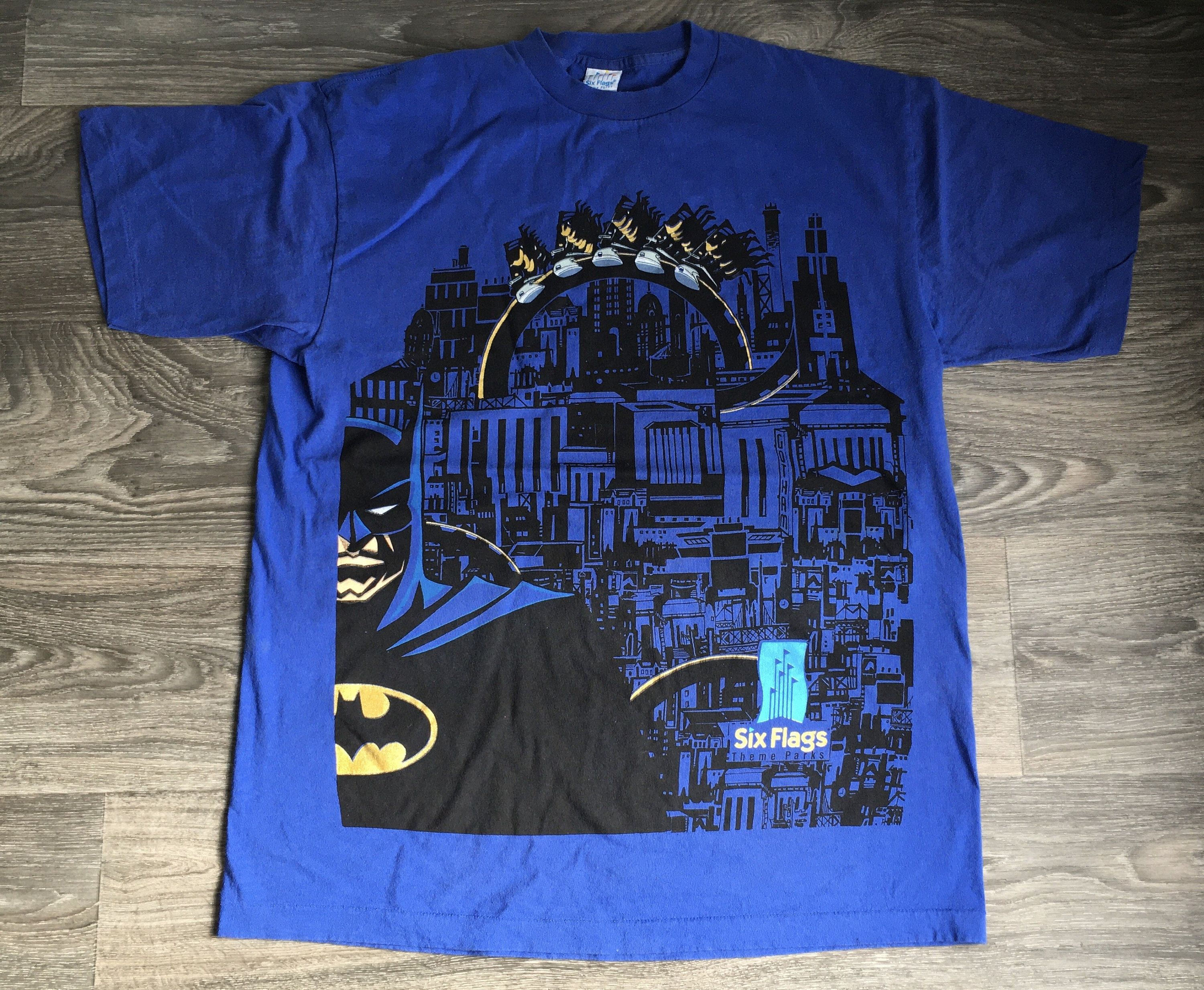 Wallpaper #XWcG-pIBSpphPi3-vI8d184 Batman Shirt Six Flags 90s Vintage Huge 2 Sided Graphics Etsy