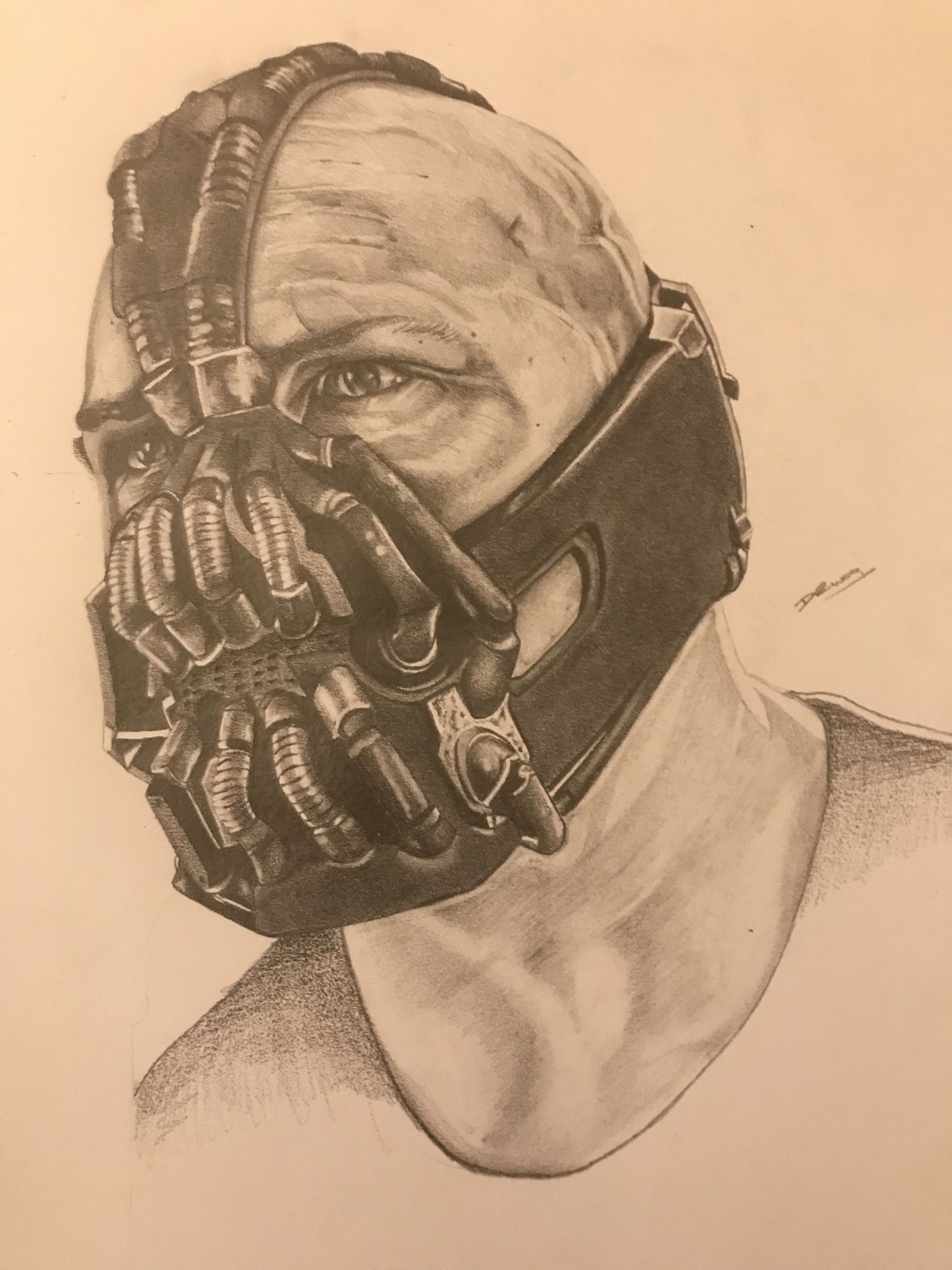 Wallpaper #X3108Y4Bnwiau_P6kAkw15 Original Bane Graphite Drawing A4 Inside A3 Frame Etsy Bane Drawing