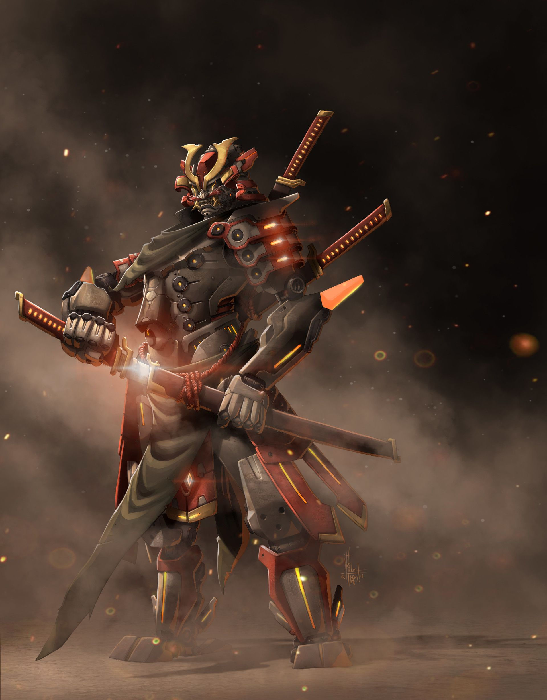 Wallpaper #MRkBBI8BtGB6xQ78Ok0l1 Artstation Samurai Bot Vinz El Tabanas Robot Concept Art