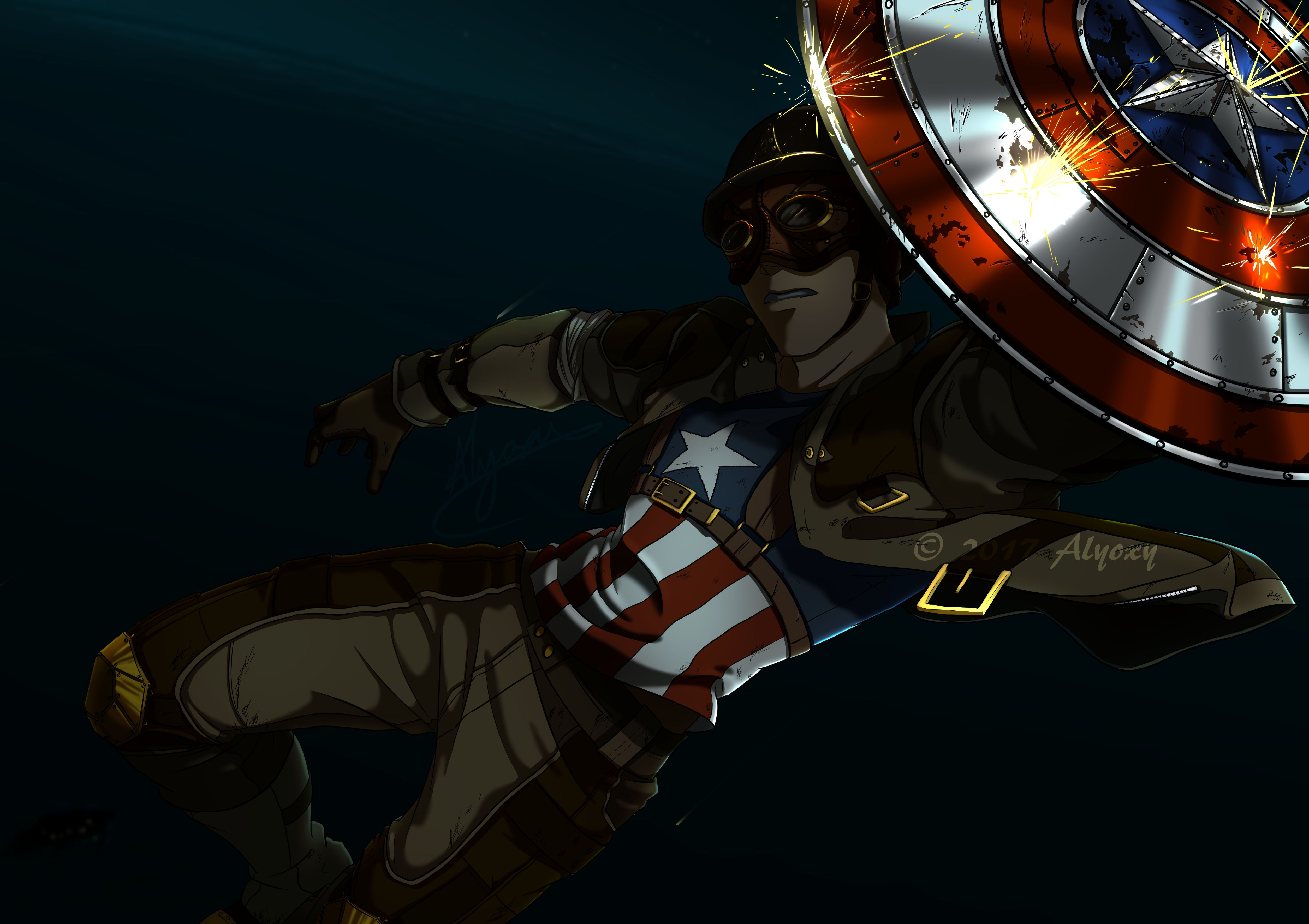 Wallpaper #GzHRNZMB5zzyi_yYiViU367 Steampunk Captain America Captainamerica Captain America Manga