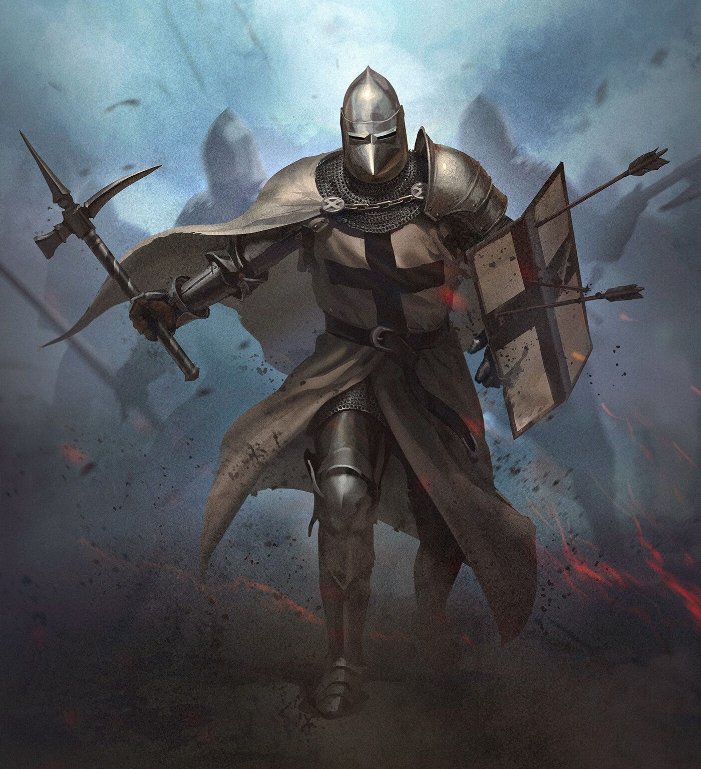Wallpaper #7X0d8o4Bnwiau_P6ZAq95 Artstation Teutonic Knight Catalin Lartist Knight Art Templar