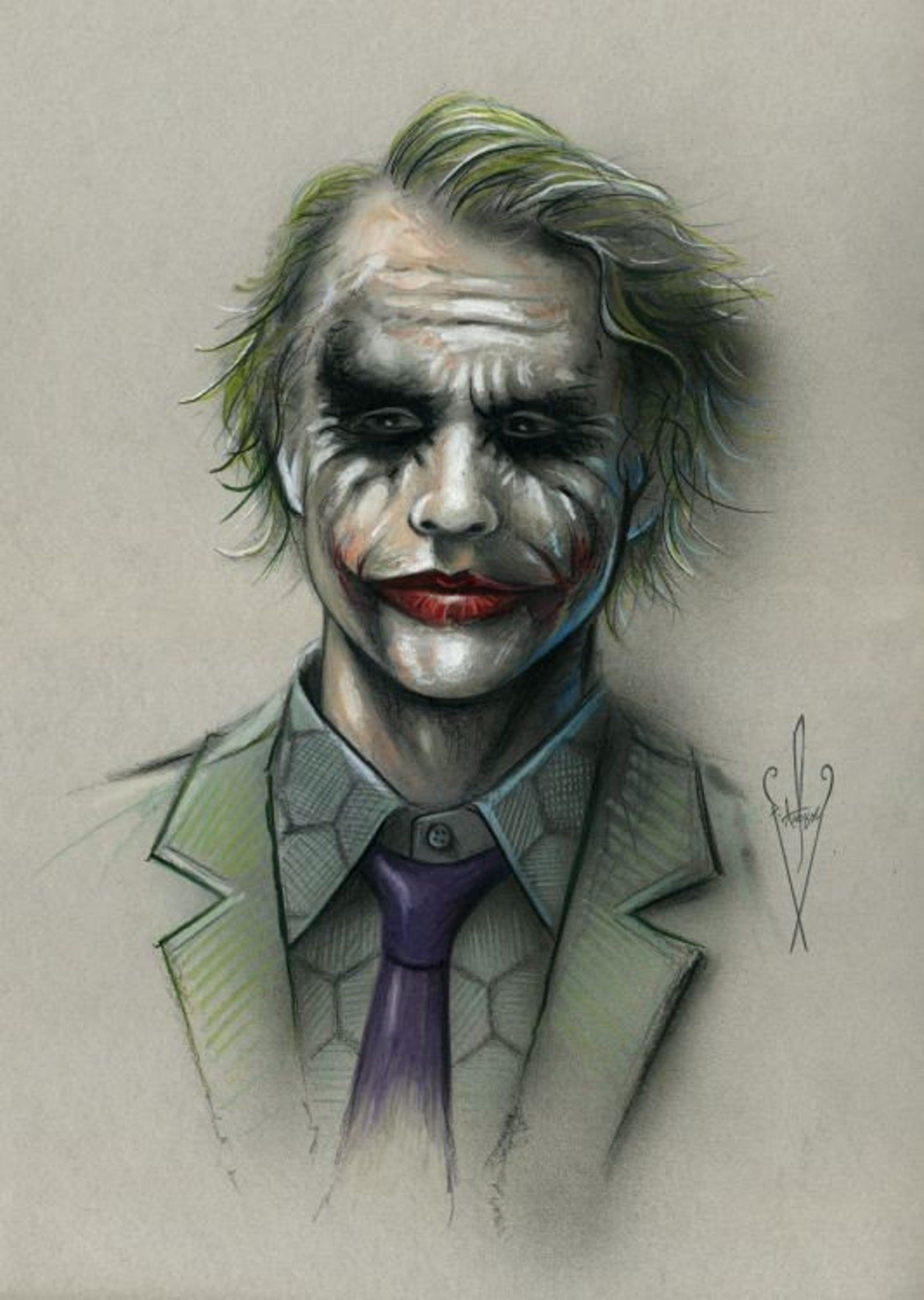 Wallpaper #5RlaLo8BtGB6xQ78zpRa18 The Joker Pencil Airbrush Drawing 12 X 18 Inch Artwork Etsy in 2021