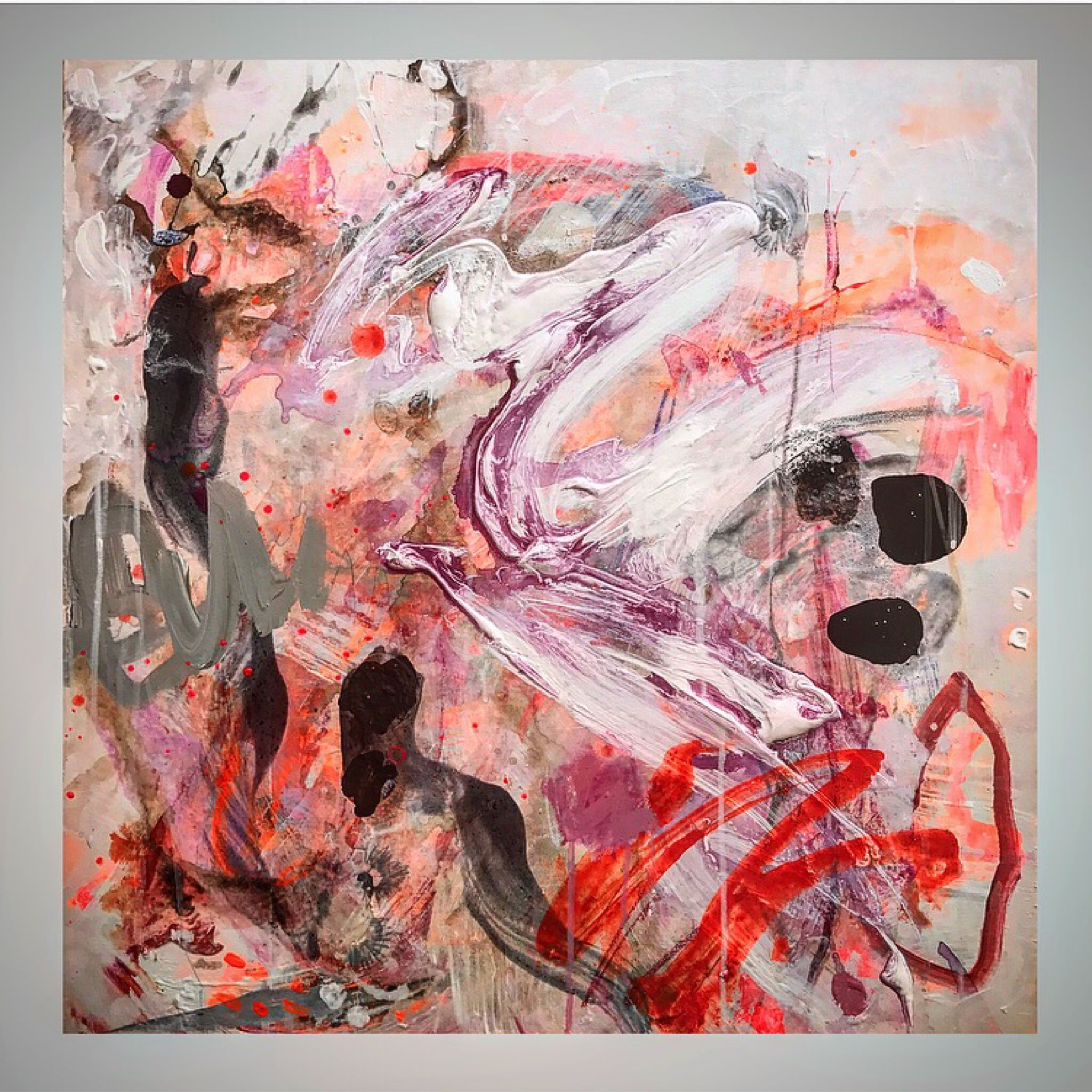 Wallpaper #SWeu7pIBSpphPi3-HV6n229 Abstract Expressionism Millennial Pink 61cm X 61cm Abstract Art