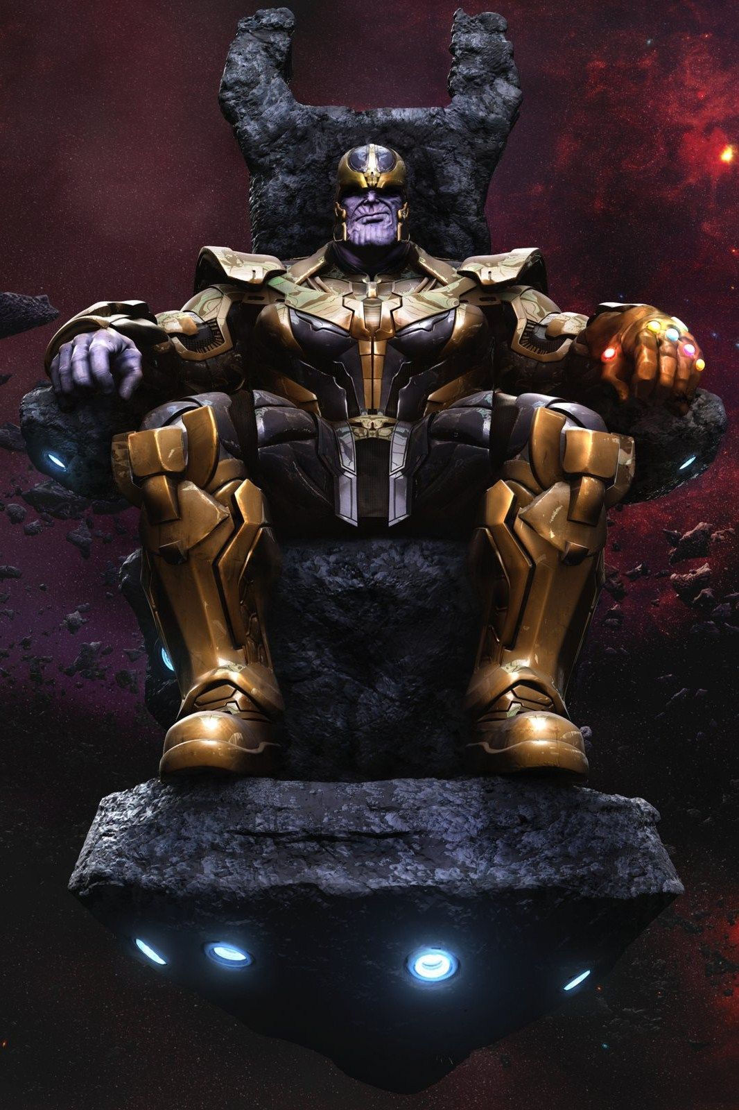 Wallpaper #Q6UoOJMBVBiSkHCaFY0Z248 Thanos on Throne by 3D Artist Mars at Artstation Marvel Comics