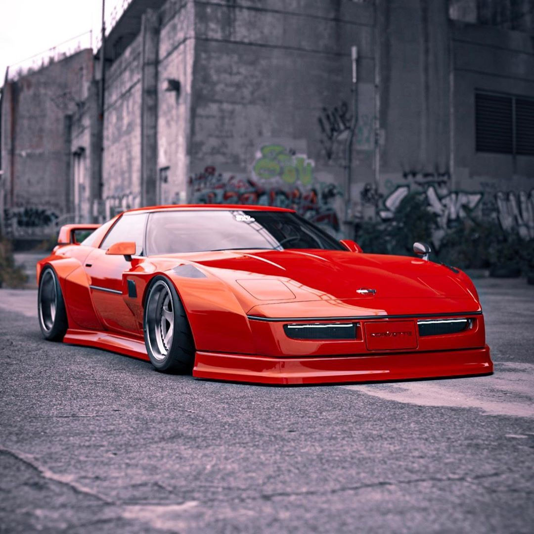 Wallpaper #q2dJDJMBSpphPi3-fd2b19 C4 Corvette with Rocket Bunny Widebody Kit Might Look Like a Jdm