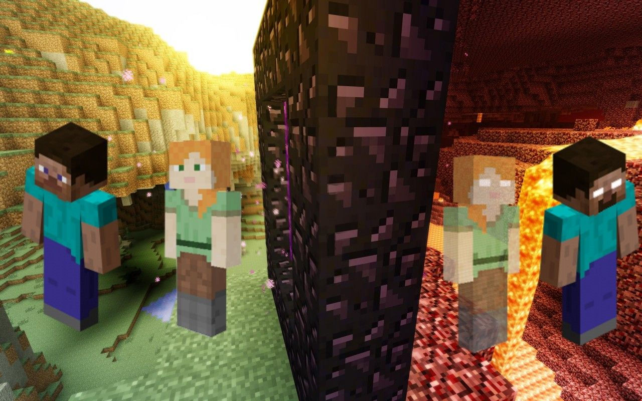 Wallpaper #a2coCpMBSpphPi3-tNPo5 Steve Alex Herobrine and Alexbrine Minecraft Characters Legos