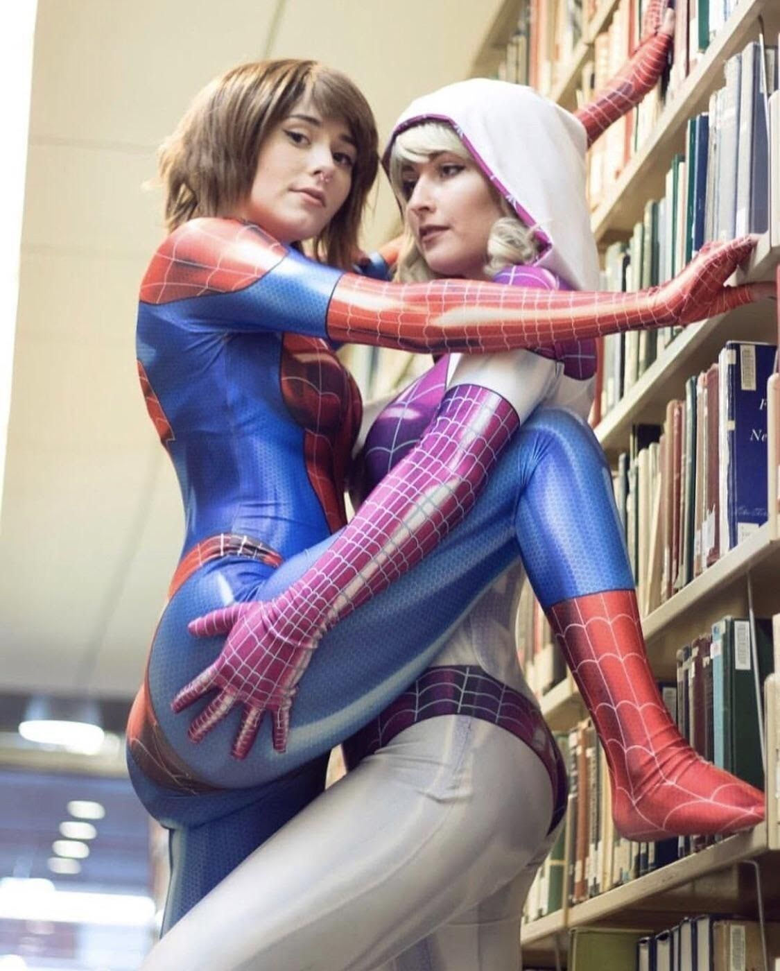 Wallpaper #nDGpNZMB5zzyi_yYQ1cr319 Spidergirl with Spidergwen Latex Cosplay Hot Cosplay Cosplay Girls