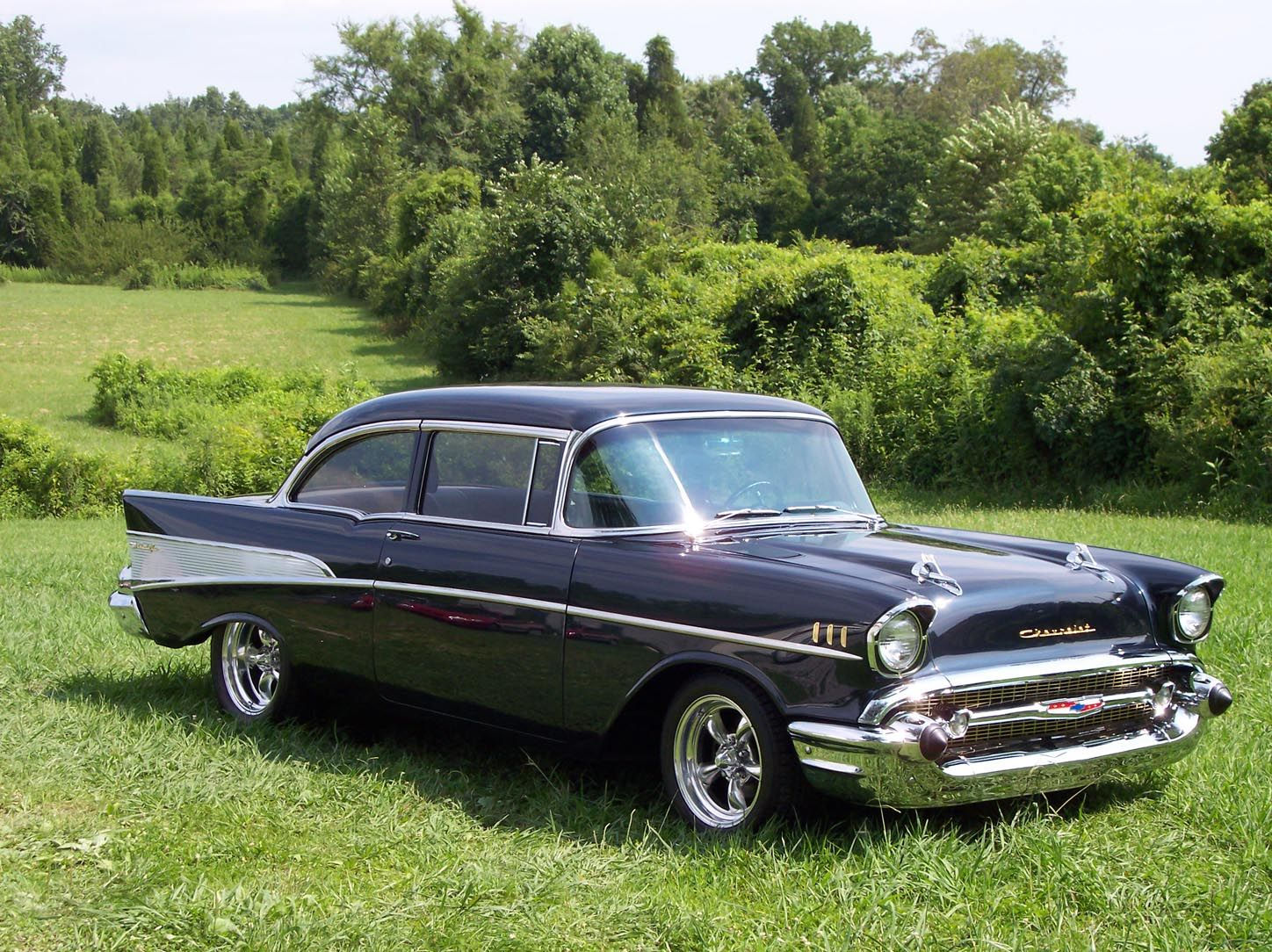 Wallpaper #uHMohI4BFI5NbQksdhwY37 57 Chevy Belair 2 Door Post Classic Cars Muscle Muscle Cars 57