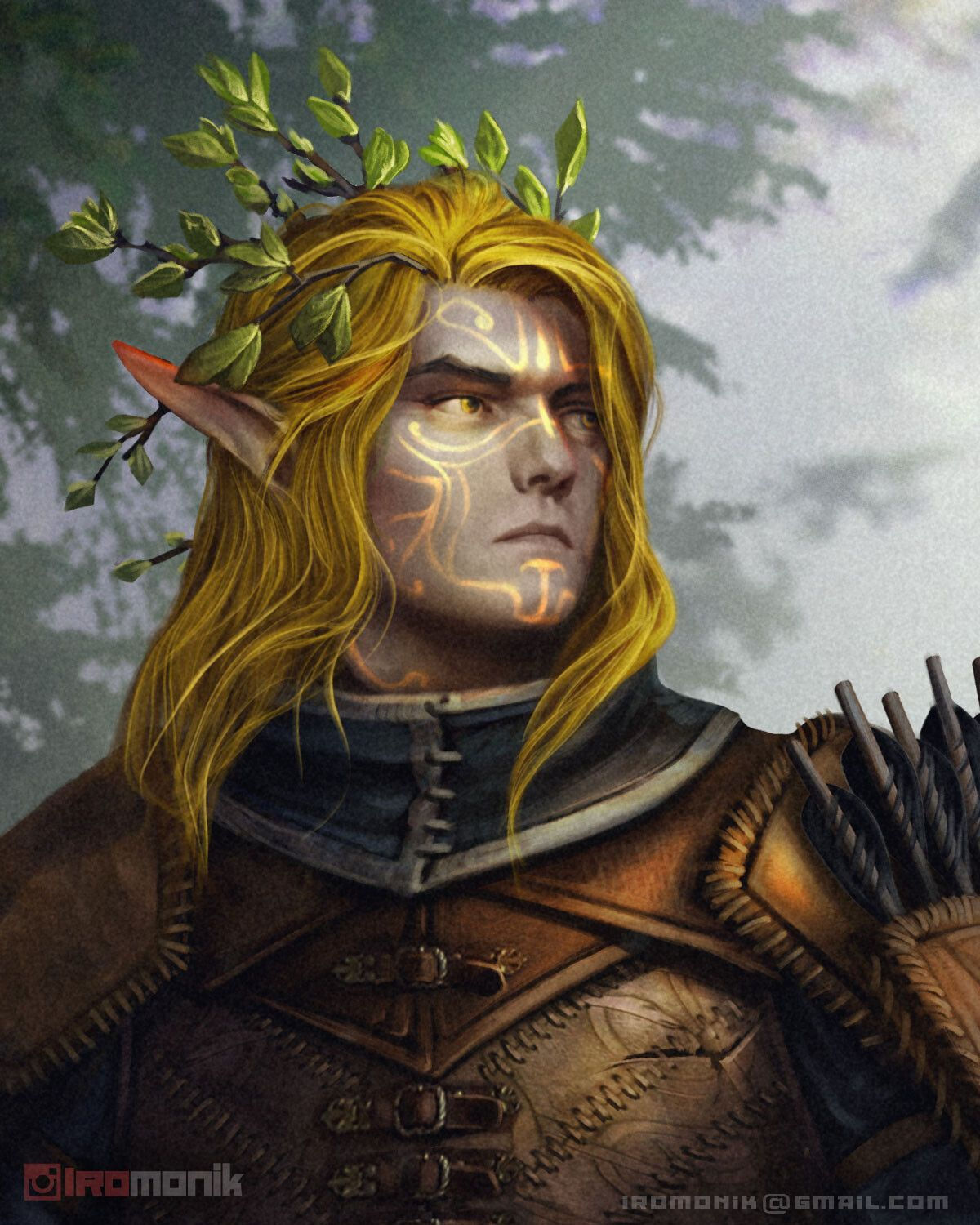 Wallpaper #FljiM5MBzN9vxX34CjrH92 Araxis Eladrin Elf Aleksey Iromonik Character Portraits Fantasy